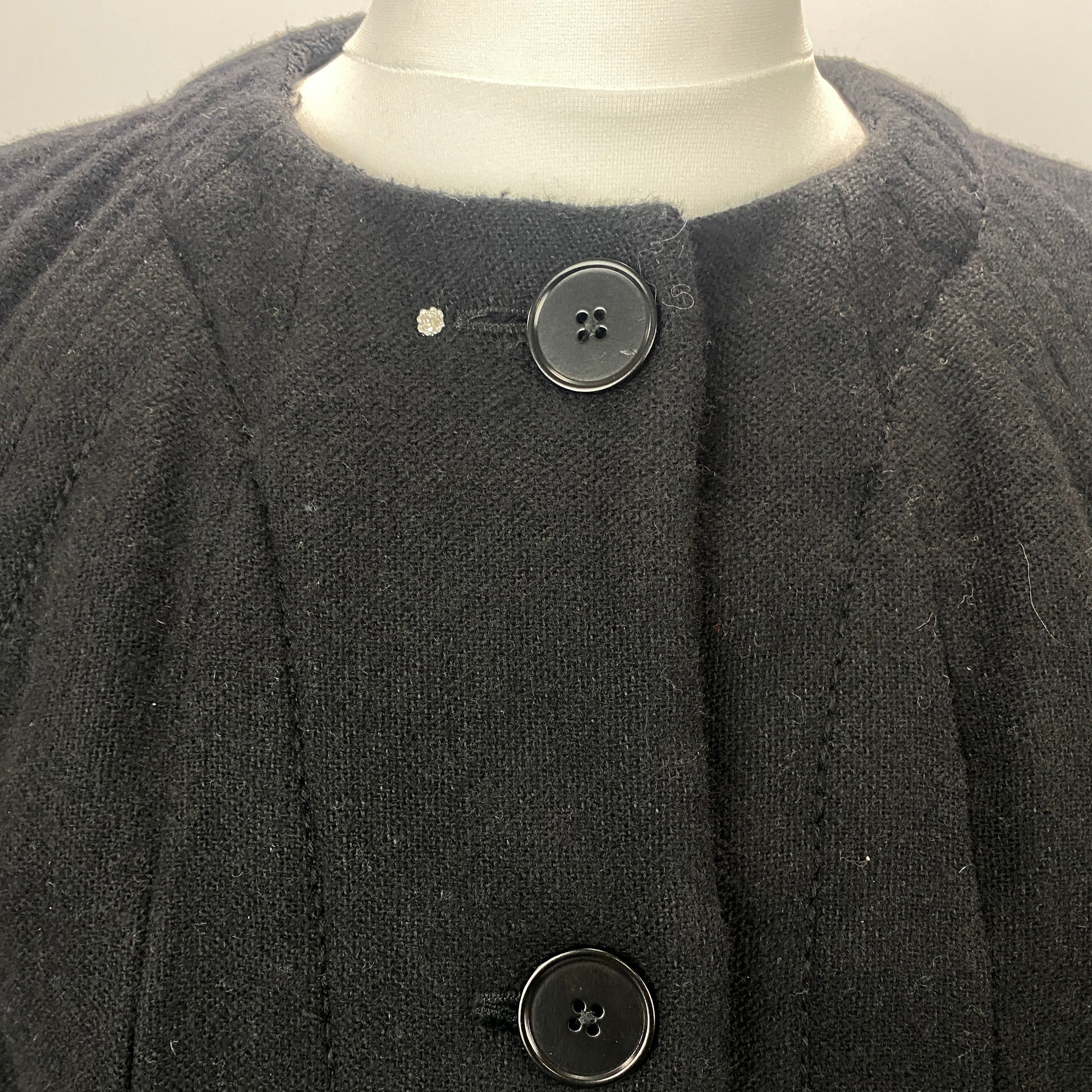 High Black Wool & Hemp Swing Jacket M