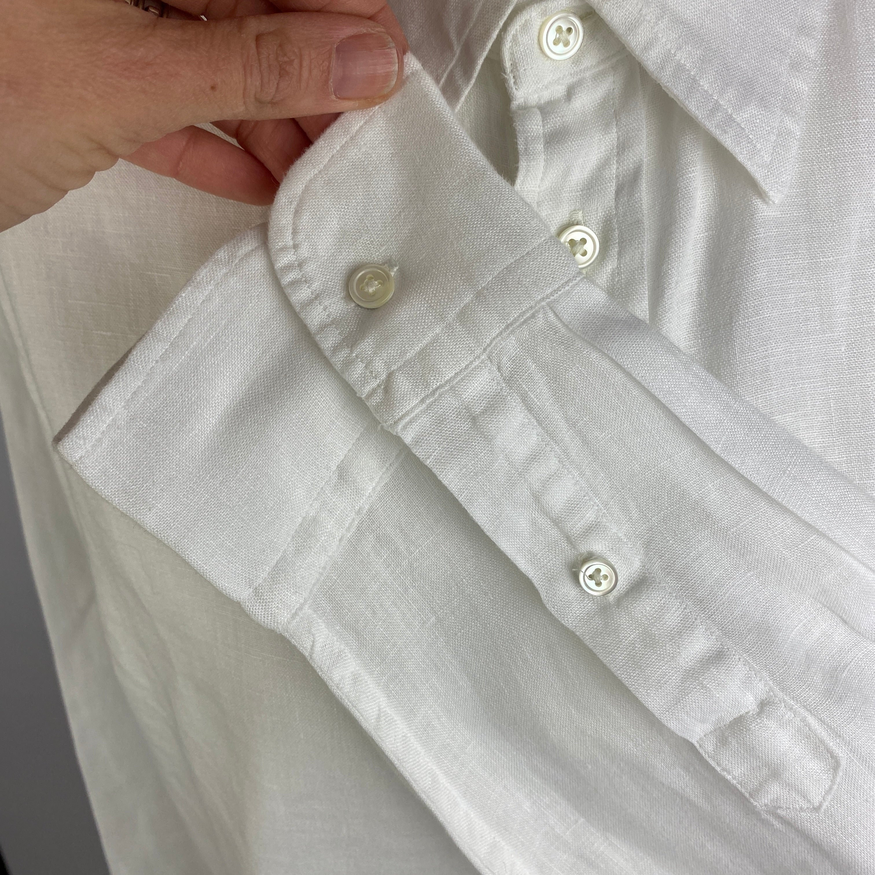 Polo Ralph Lauren New £175 White Linen Relaxed Shirt XL