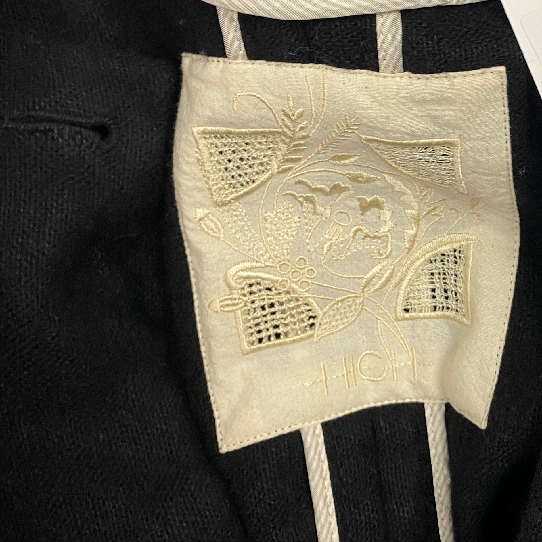 High Black Wool & Hemp Swing Jacket M