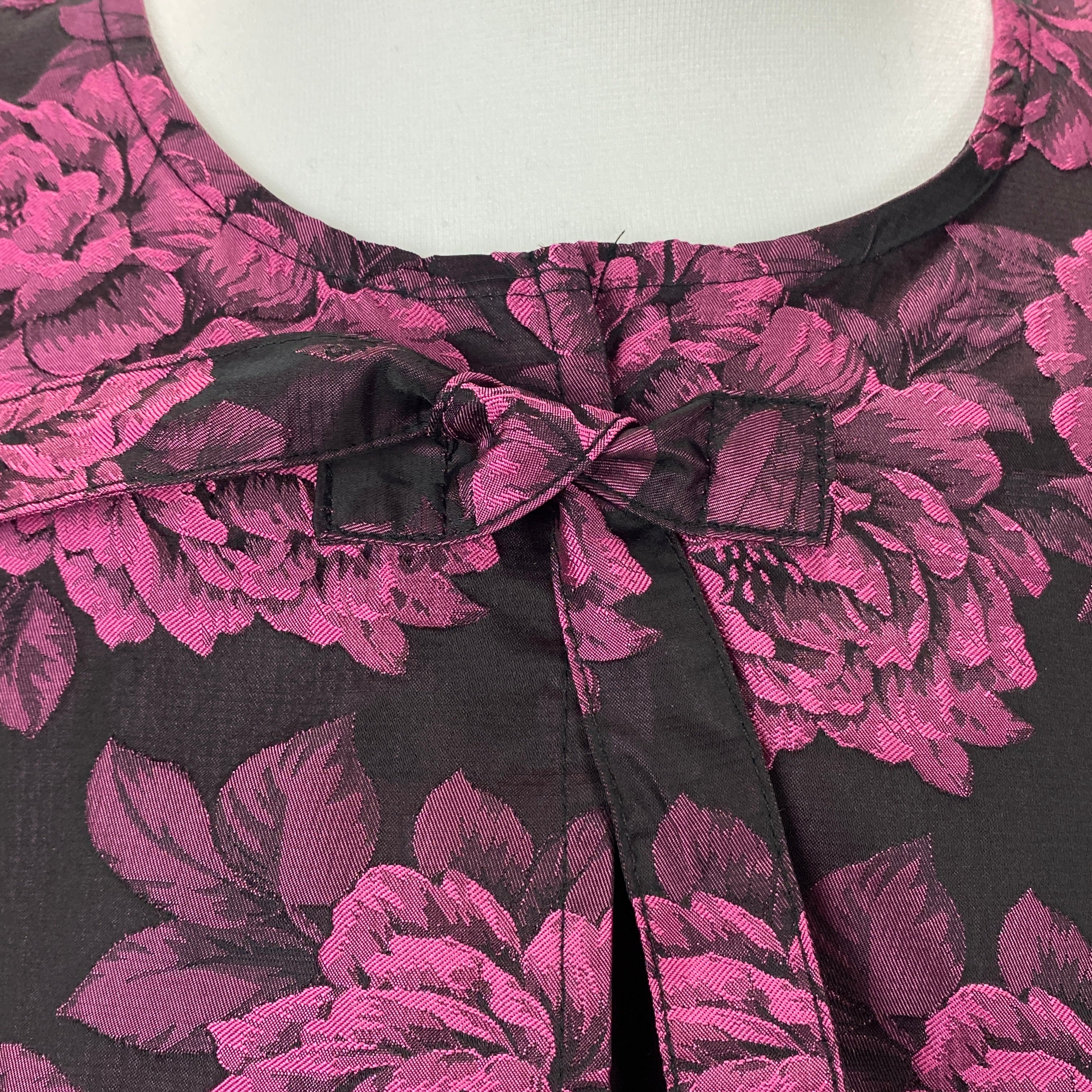 Ganni £245 Pink Brocade Tie Front Top M/L