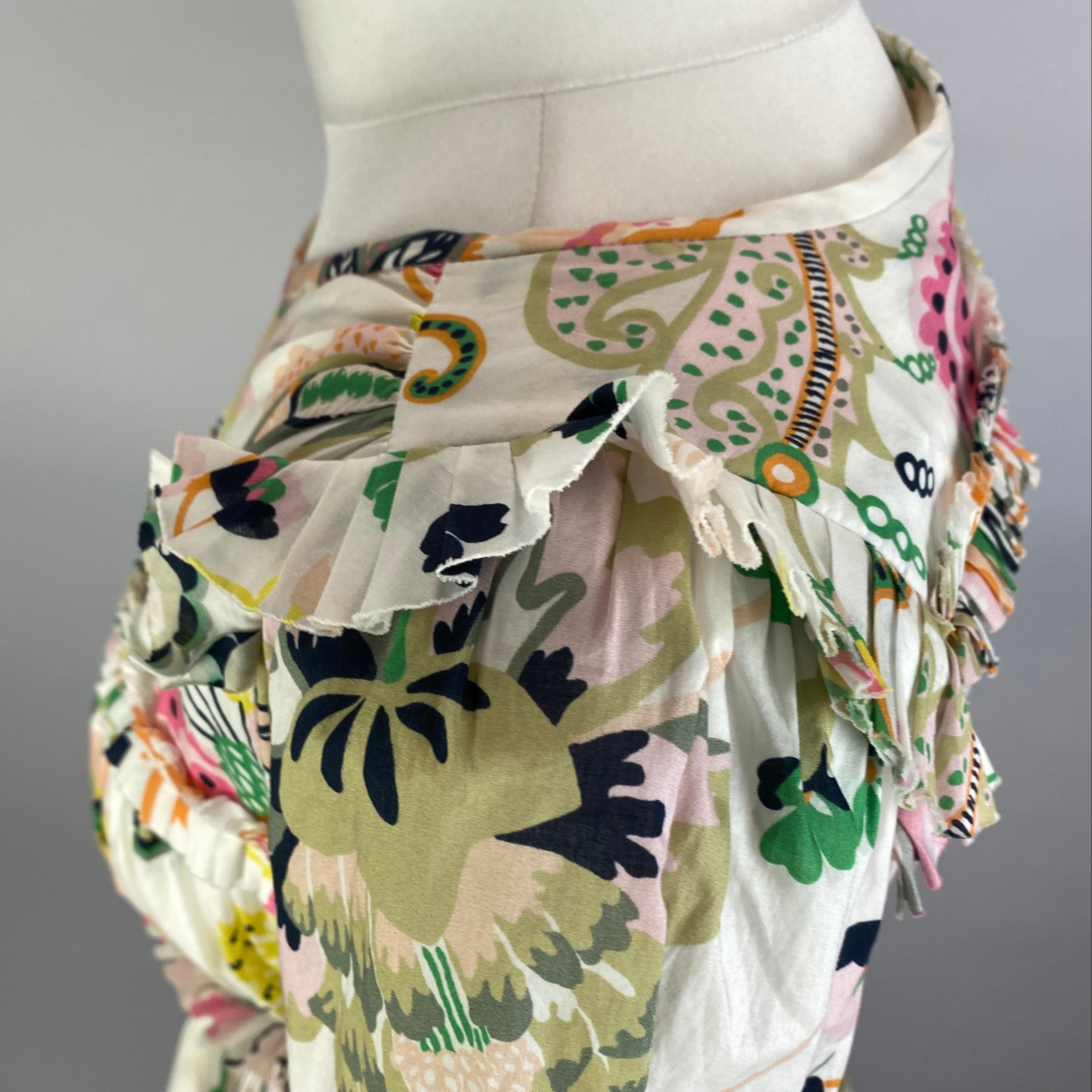 Anna Mason White & Pastel Print Cotton dress S