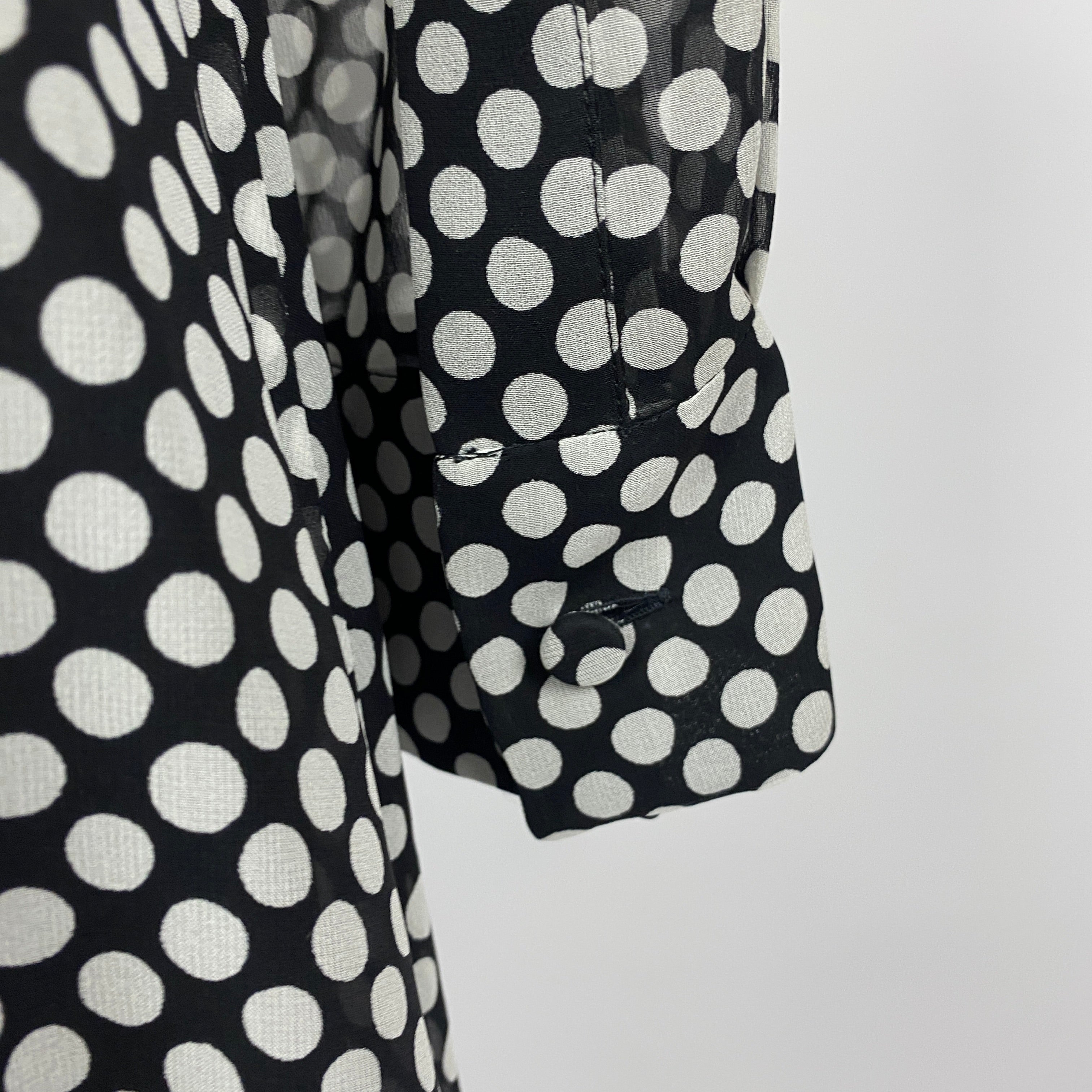 Christian Dior New £4000 Monochrome Polka Dot Silk Maxi Dress S