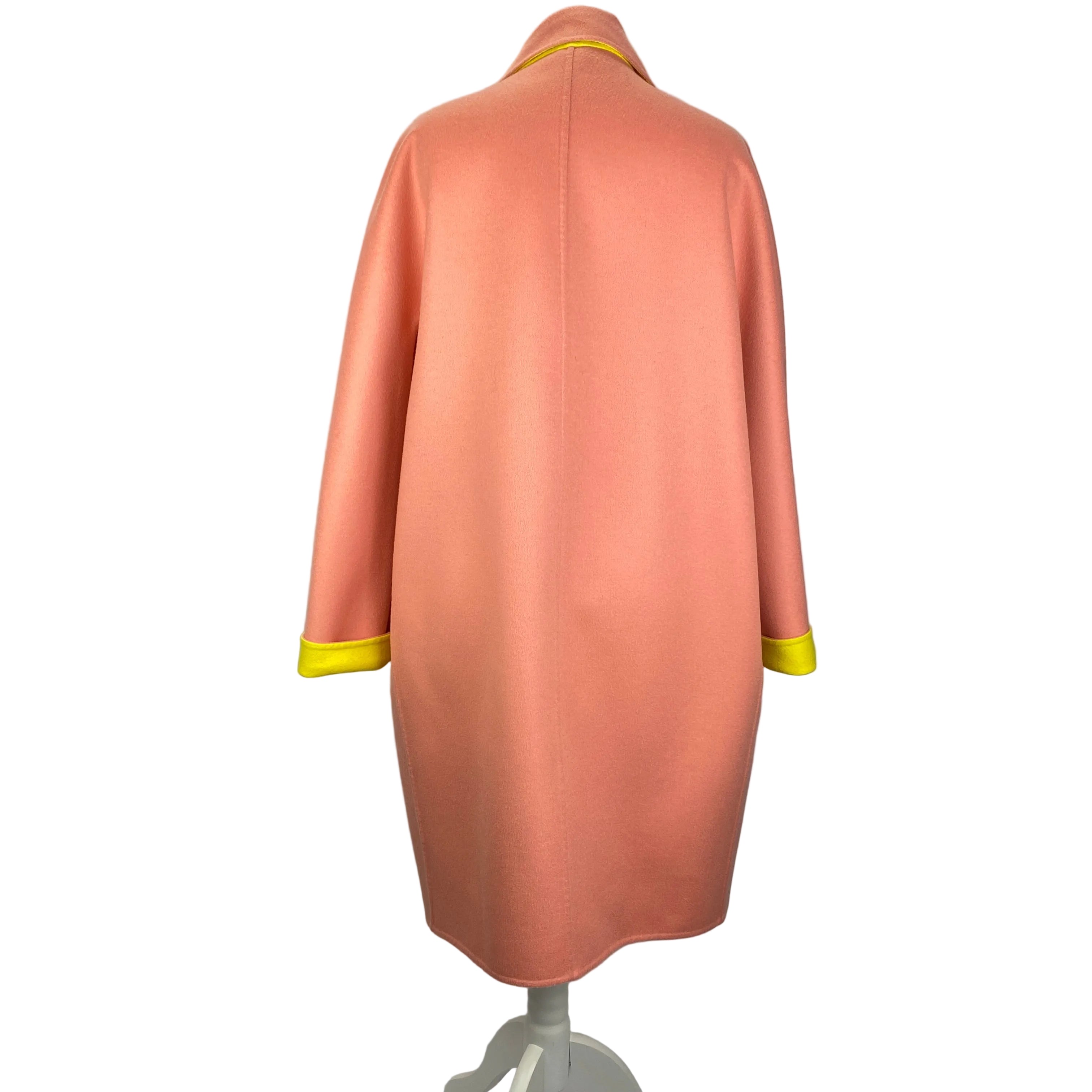 Emilio Pucci Peach & Yellow Wool & Cashmere Coat S