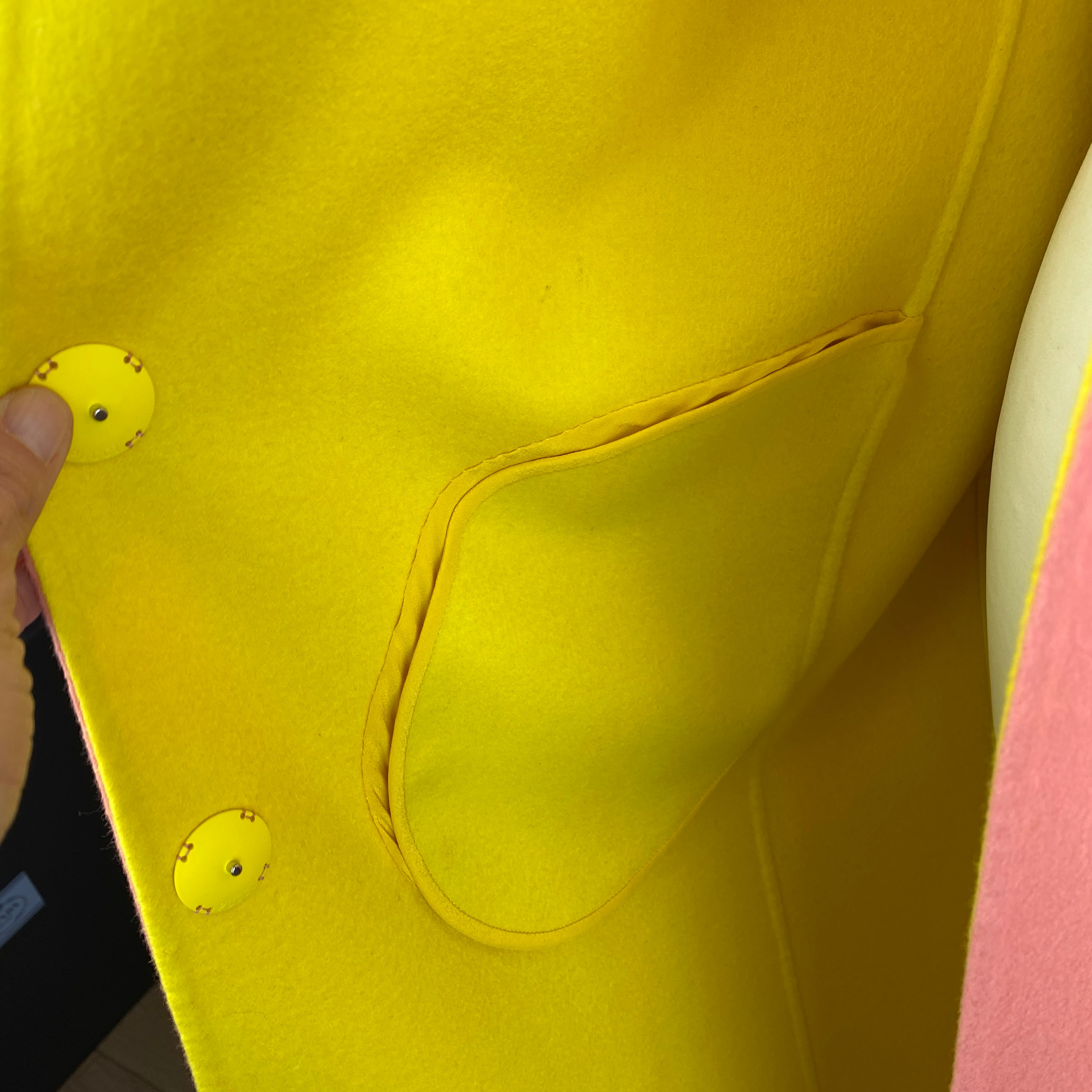 Emilio Pucci Peach & Yellow Wool & Cashmere Coat S