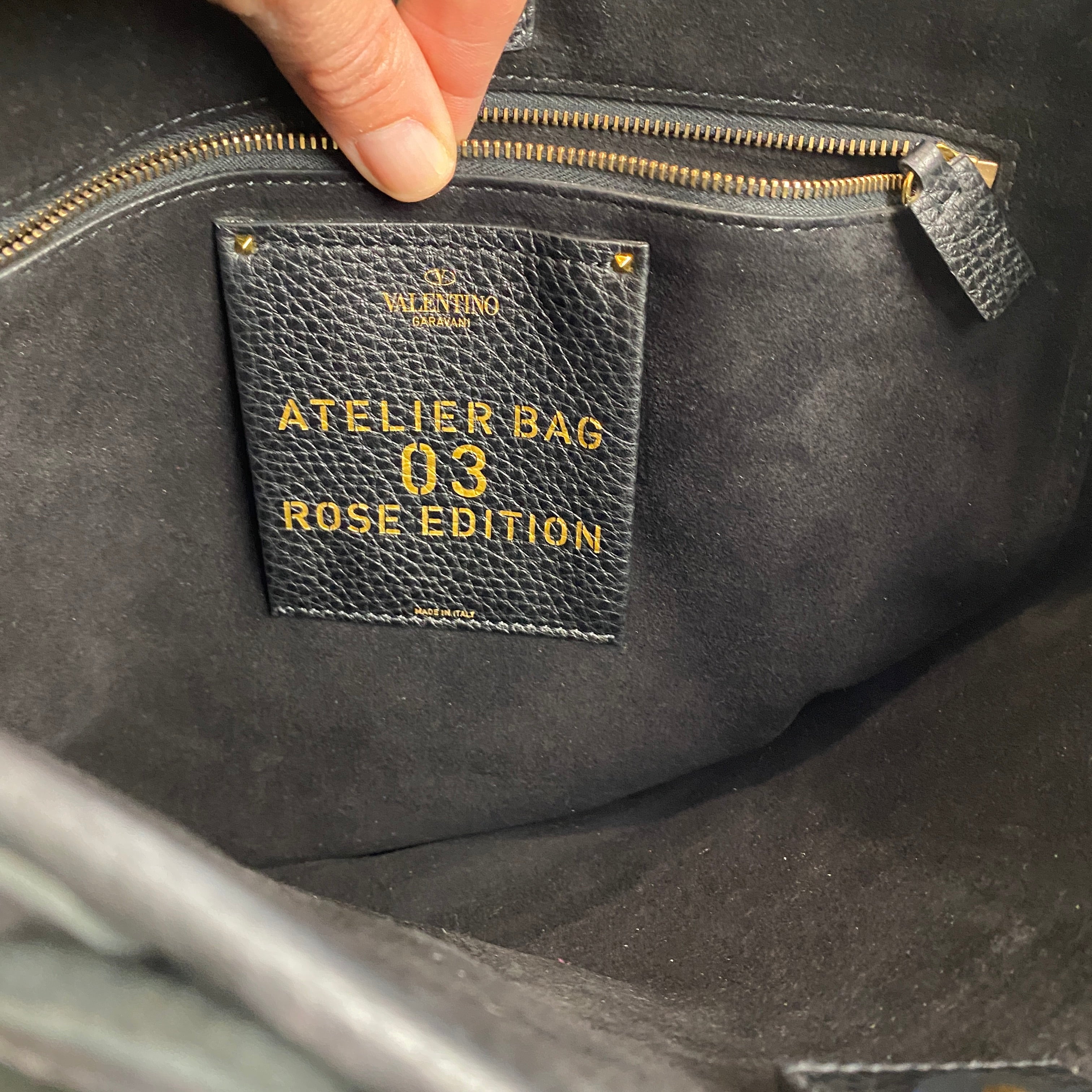 Valentino £2700 Black Atelier Rose Edition Messenger Bag