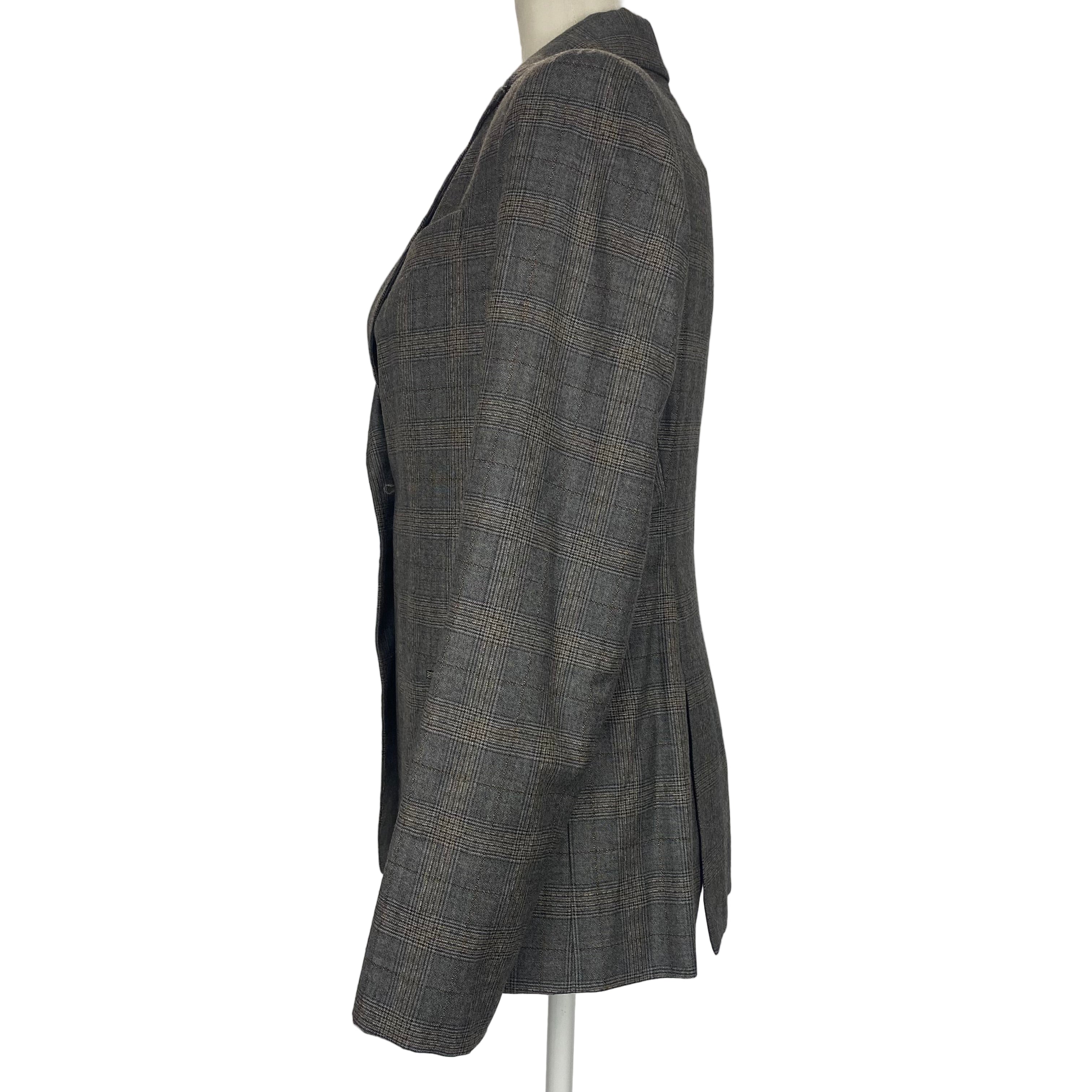 Fabiana Filippi New £885 Grey POW Check Superfine Wool Blazer S