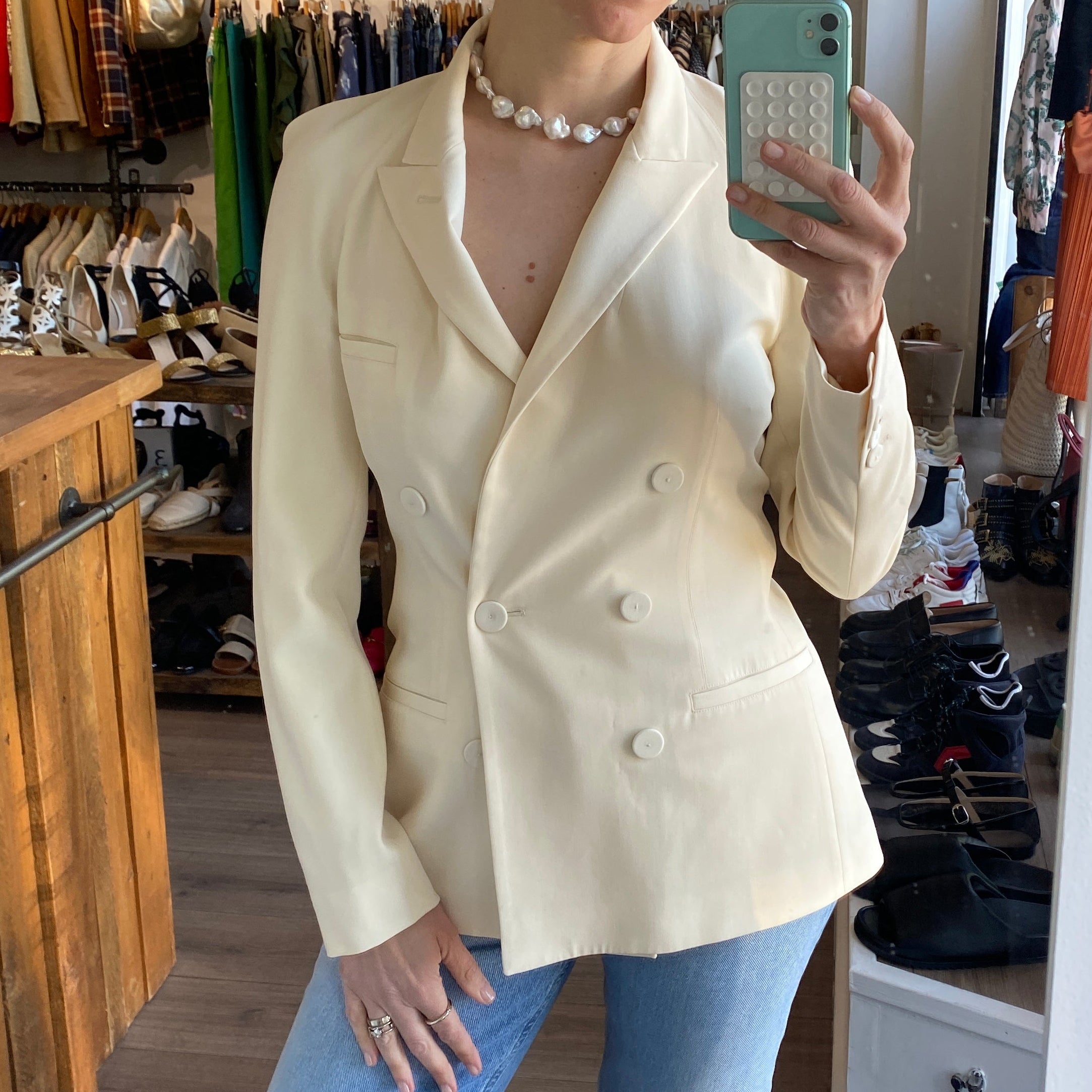 Jean Paul Gaultier x Lotta Volkova £1100 Double-Breasted Cutout Wool Blazer M