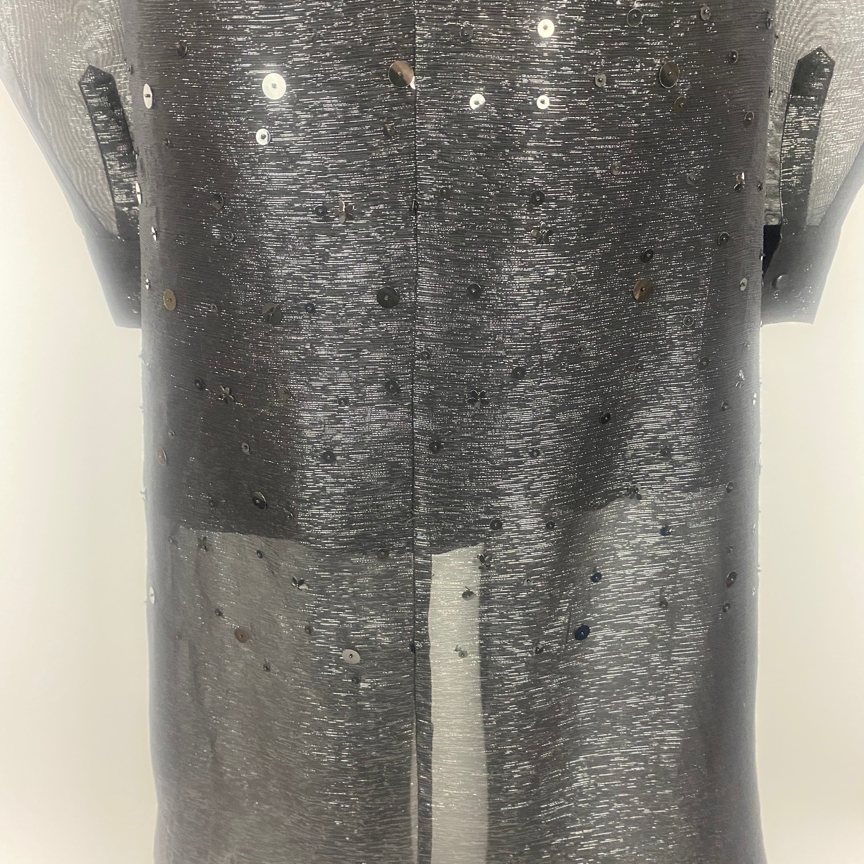 Oscar De La Renta New £5000 Black Sequin Maxi Shirtdress XS