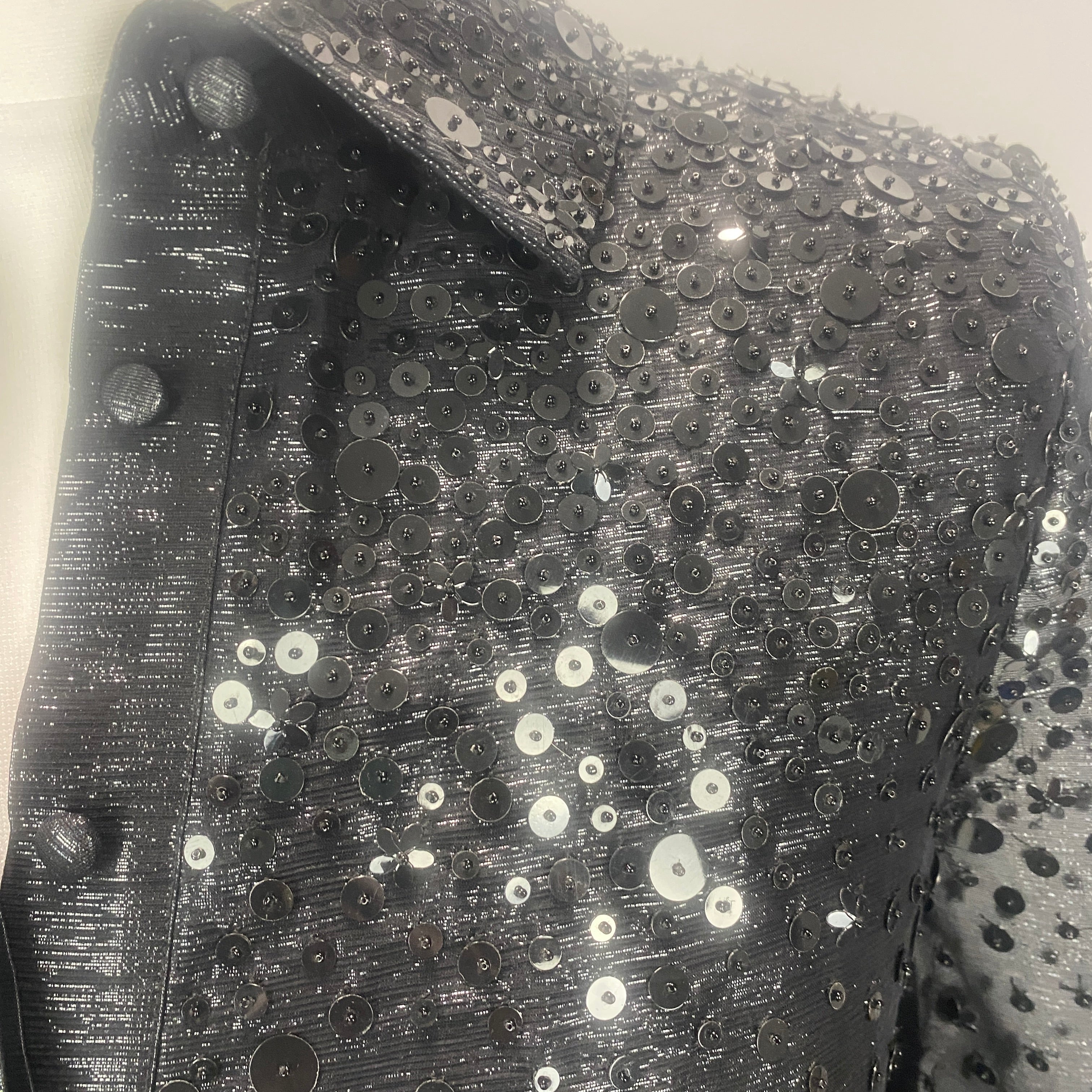 Oscar De La Renta New £5000 Black Sequin Maxi Shirtdress XS