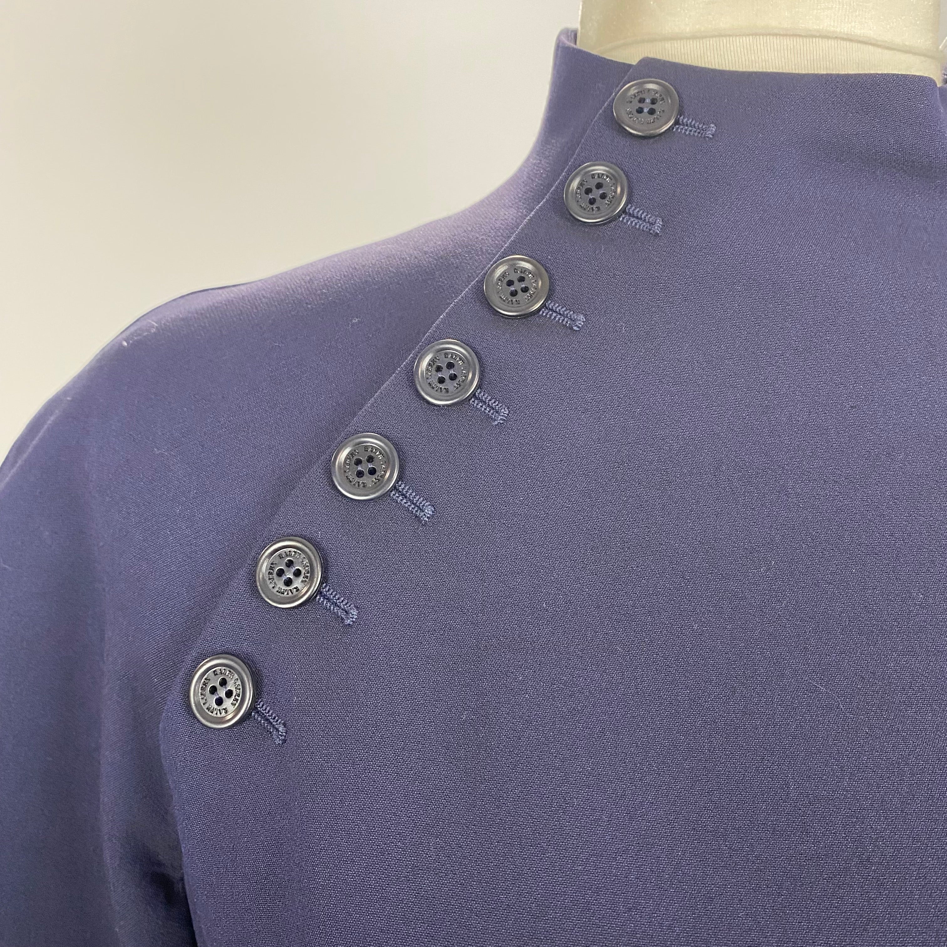 Ralph Lauren Purple Label £2830 Silk & Wool Buttoned Maxi Dress S