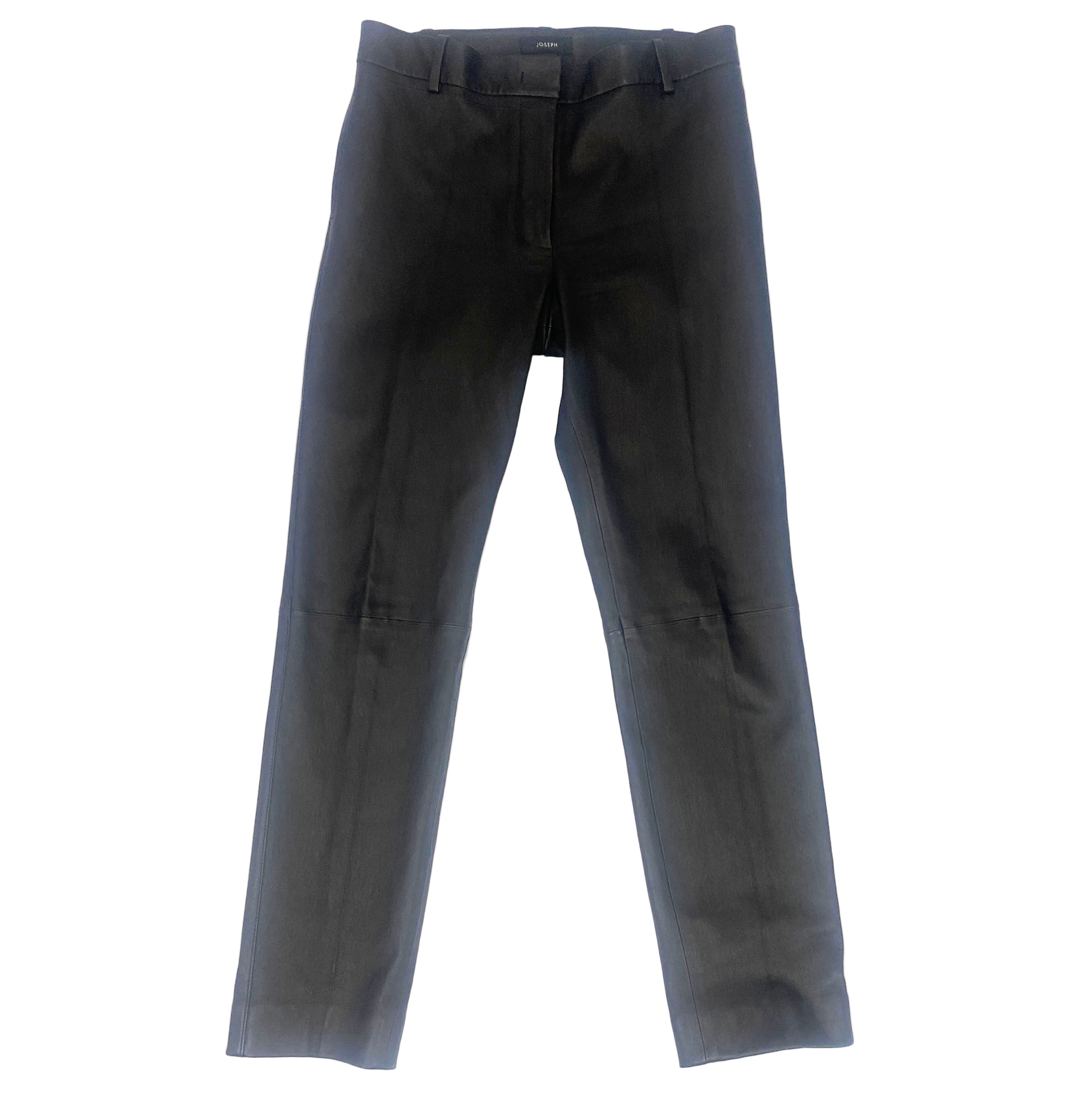 Joseph Black Stretch Leather Zoom Trousers M