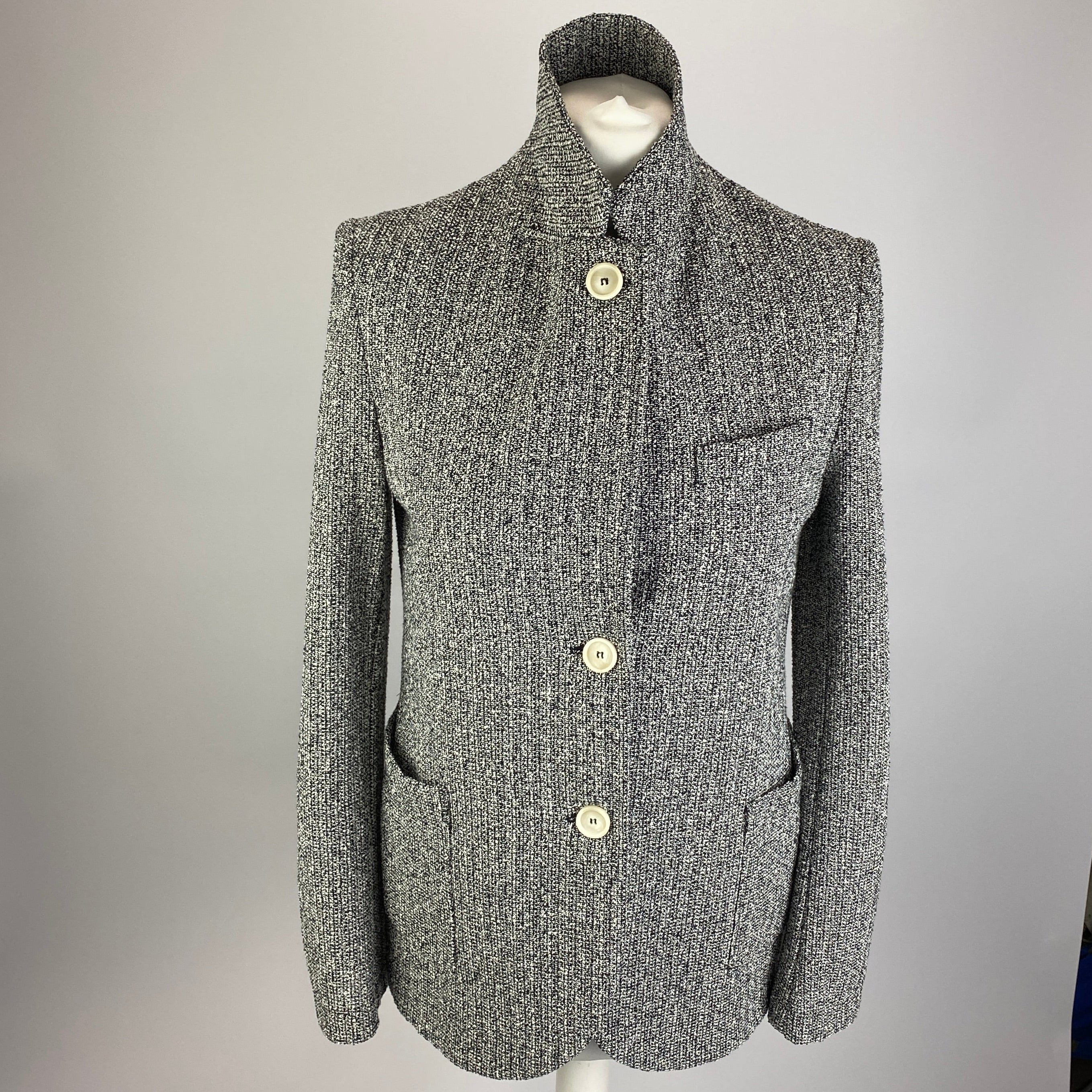 Harris Wharf Monochrome Weave Lightweight Blazer S