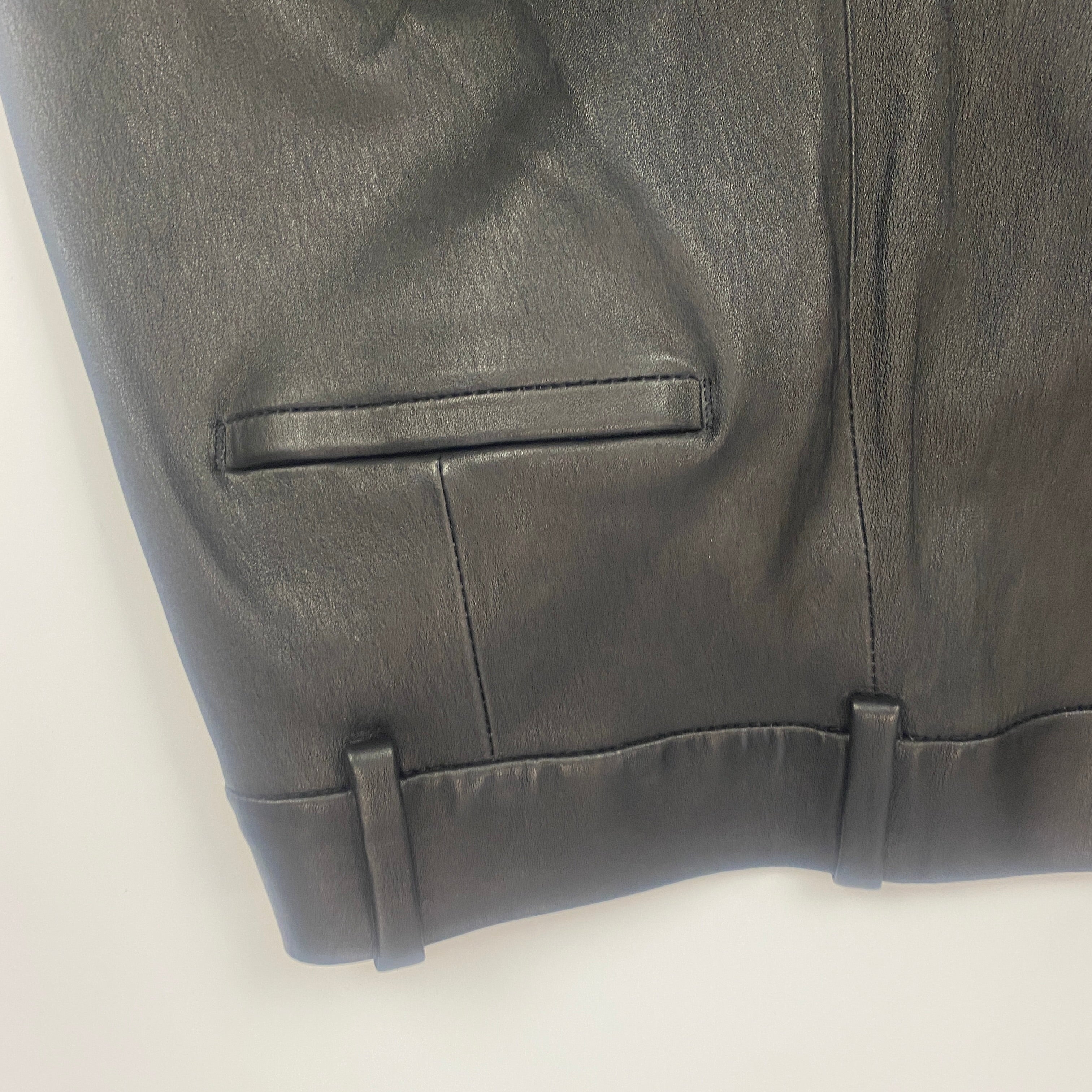 Joseph Black Stretch Leather Zoom Trousers M