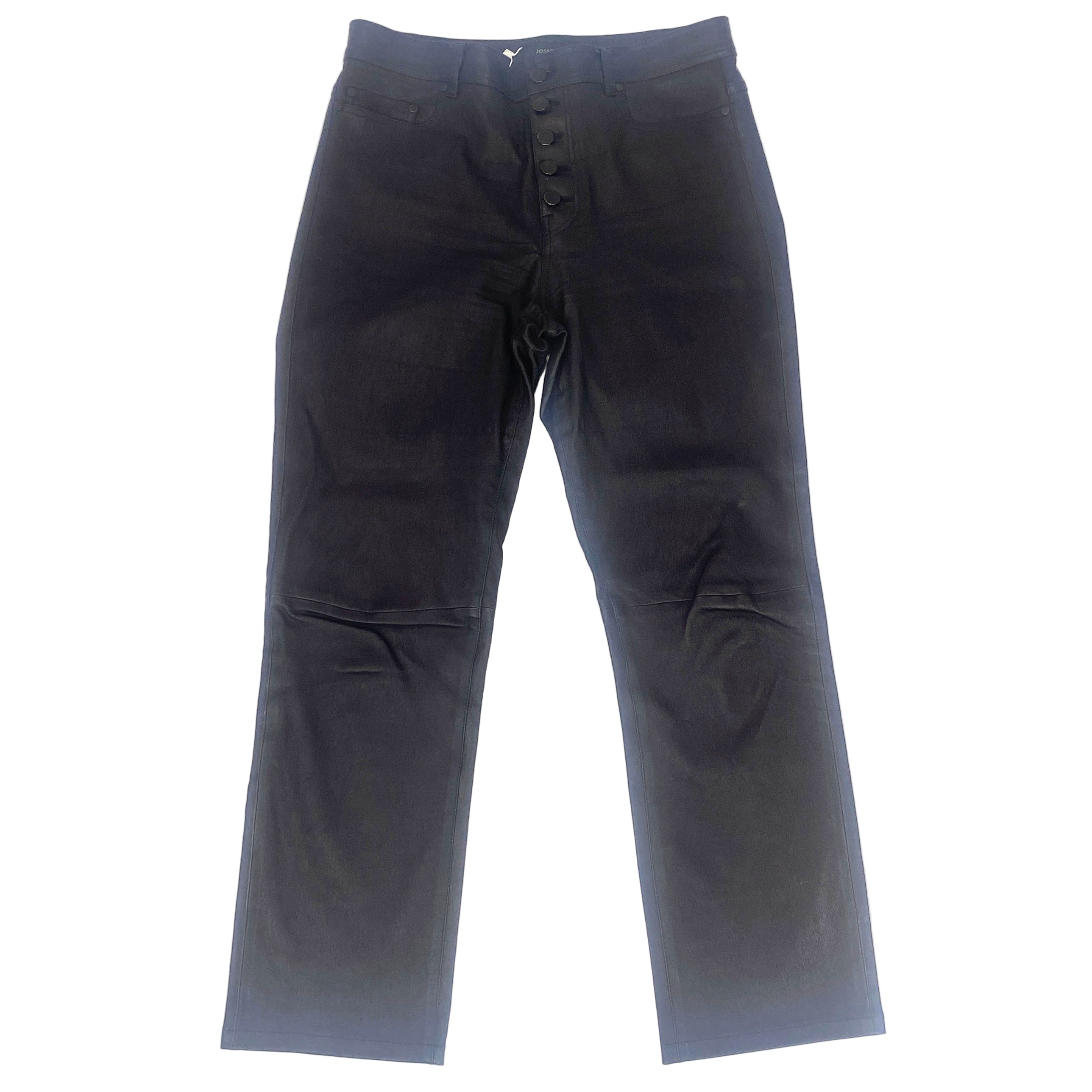 Joseph Black Stretch Leather Den Jeans M