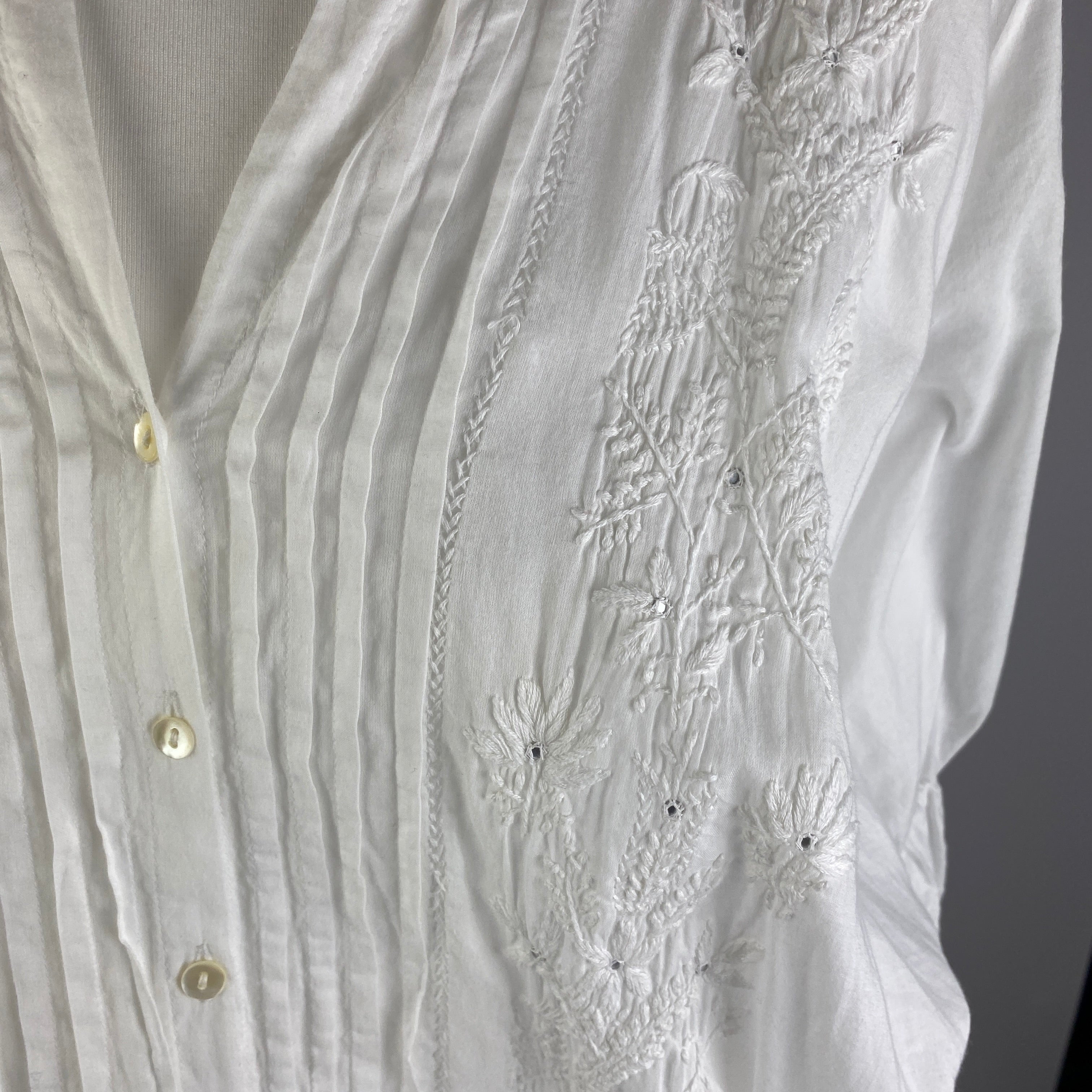 Juliet Dunn £373 White Embroidered Cotton Dress M/L