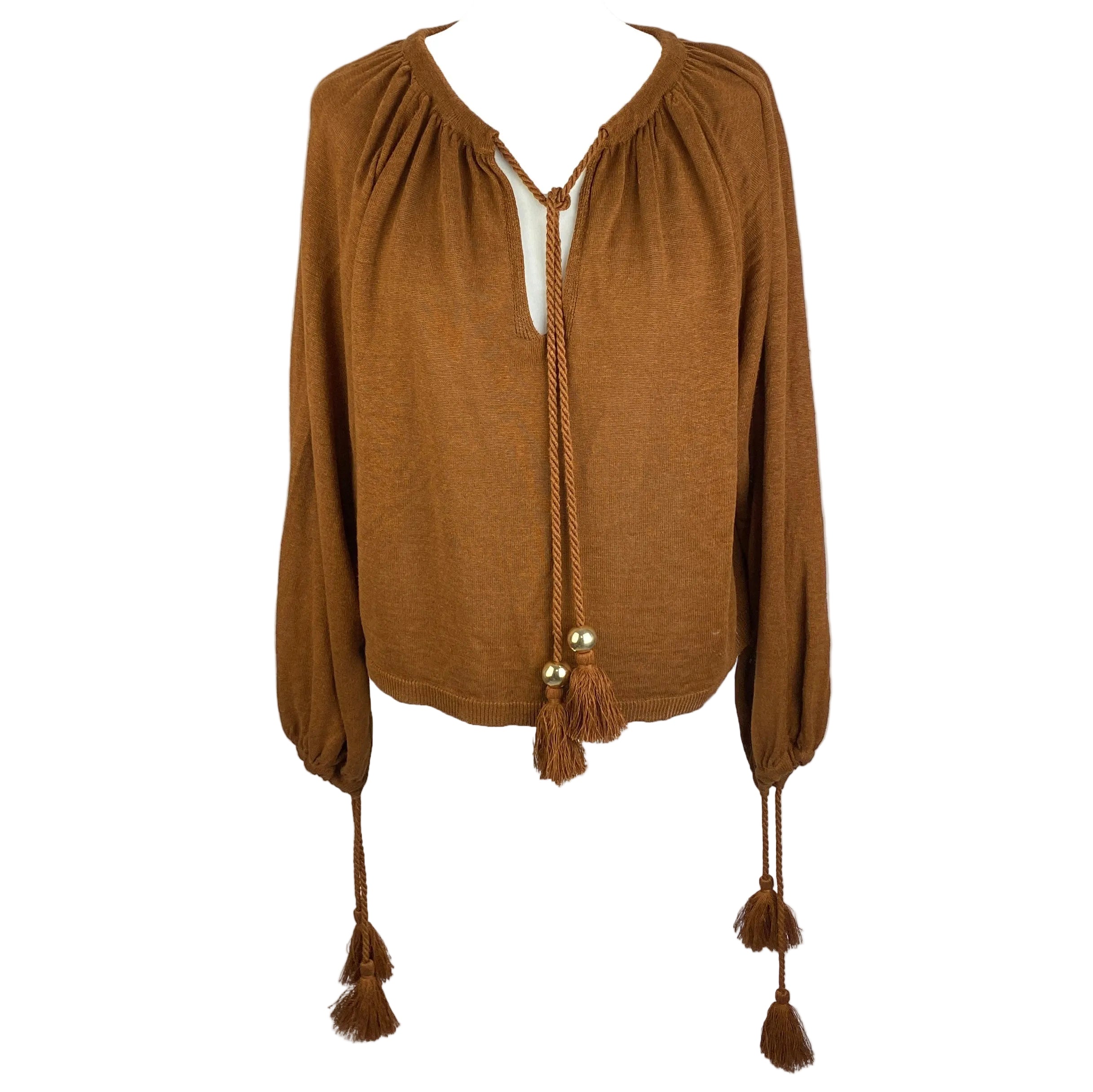 Max Mara New Cinnamon Linen Knit Oversize Sweater S/M/L/XL