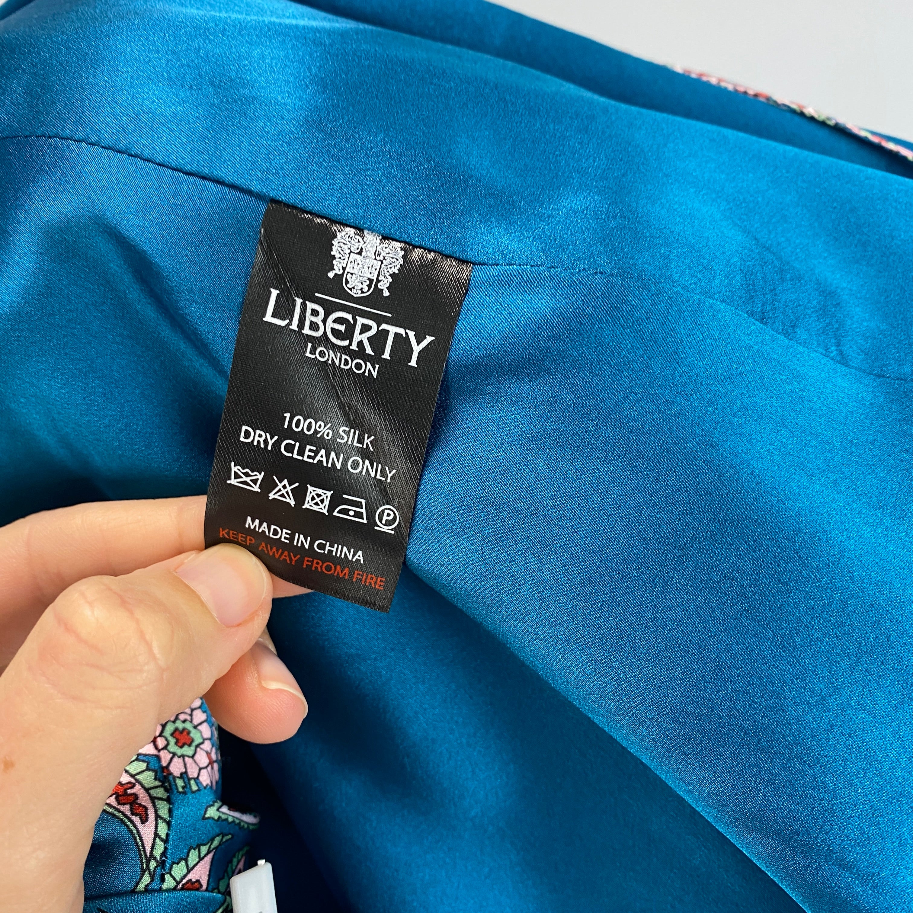 Liberty London £495 Teal Paisley Print Silk Belted Jacket S
