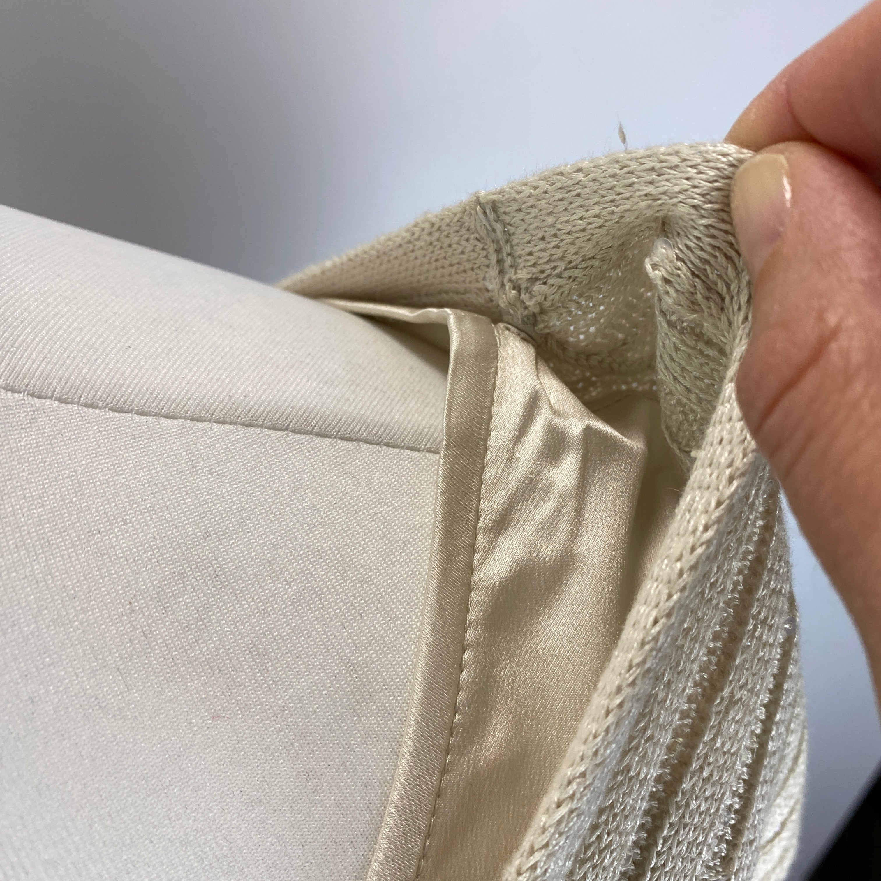 Brunello Cucinelli Cream Silk & Linen Two-Layer Top L