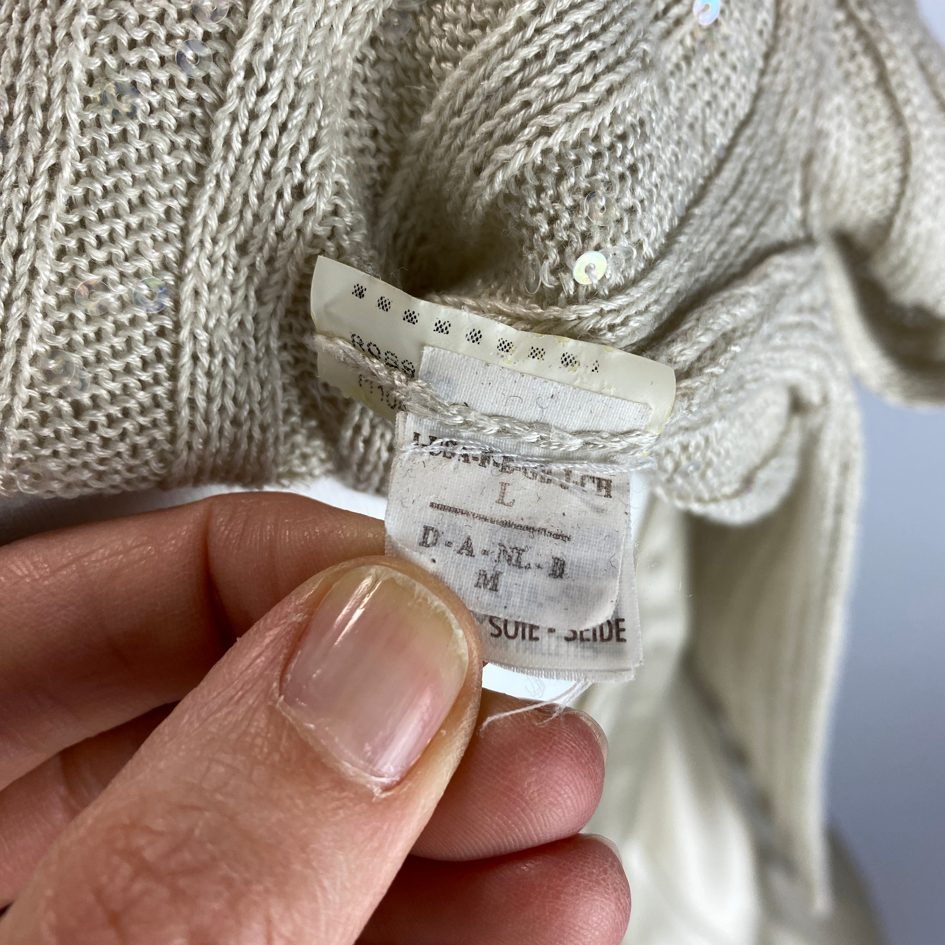 Brunello Cucinelli Cream Silk & Linen Two-Layer Top L