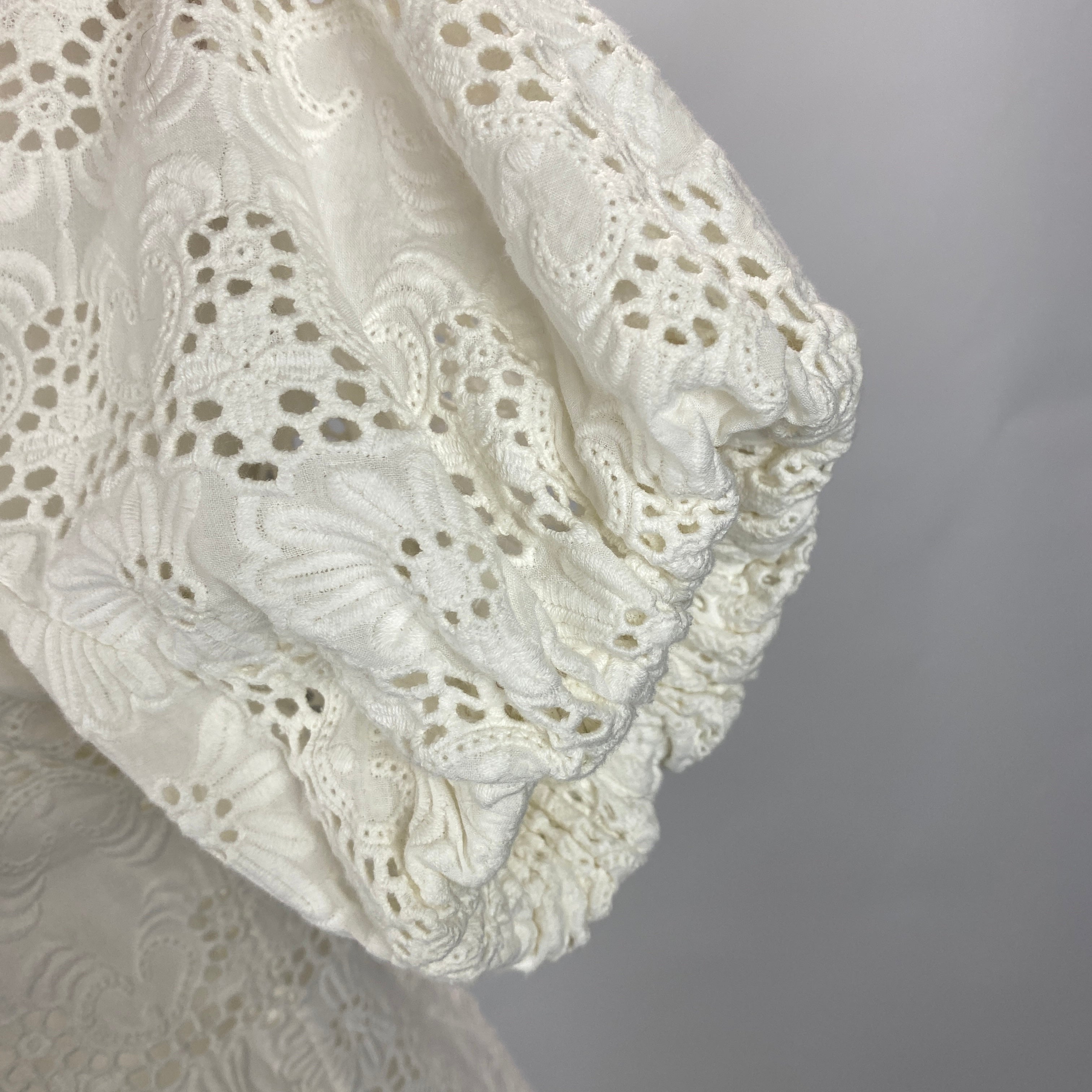 Anna Mason Cream Broderie Anglais Belted Maxi Dress S