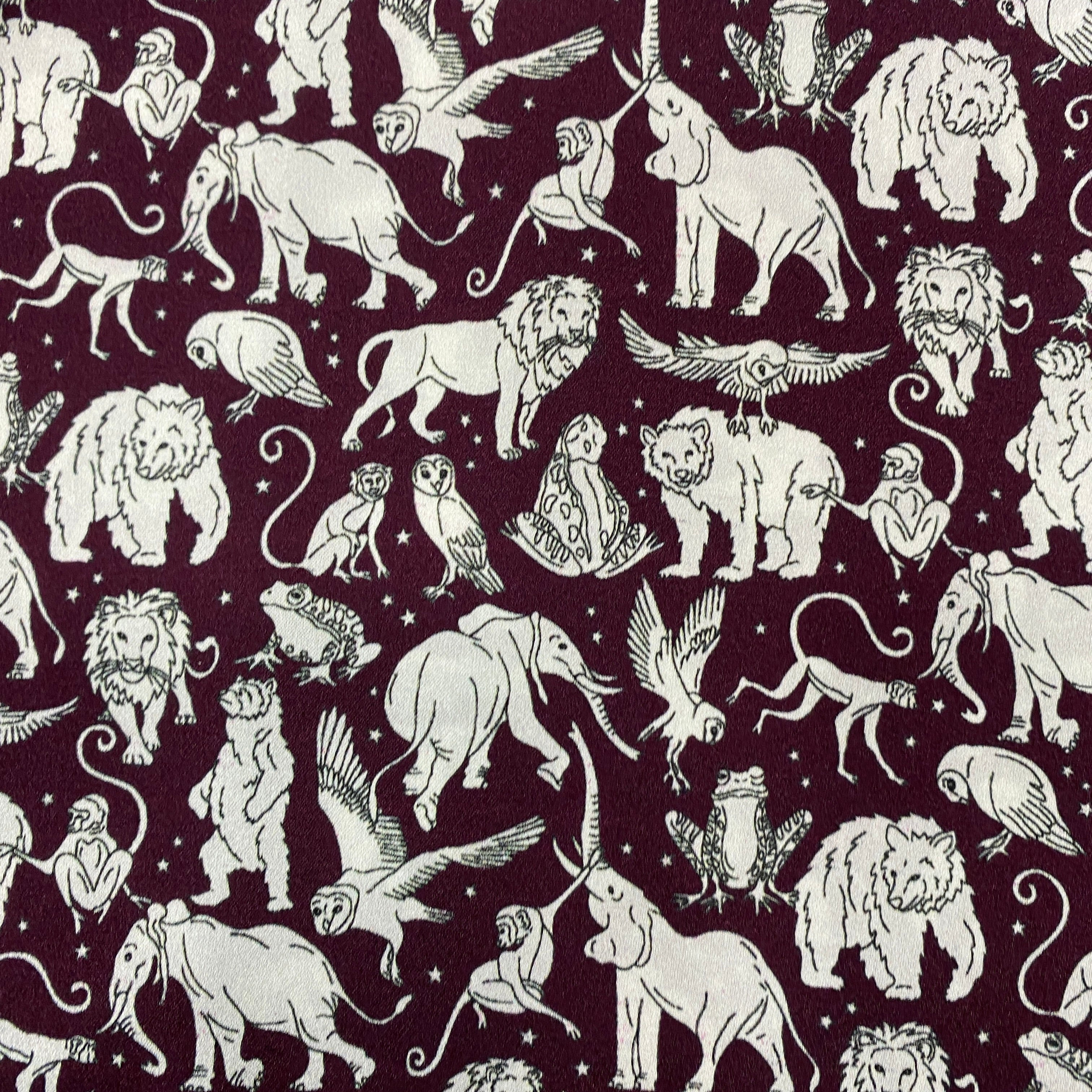 Liberty London £425 Aubergine Animal Print Silk Pyjama Set S