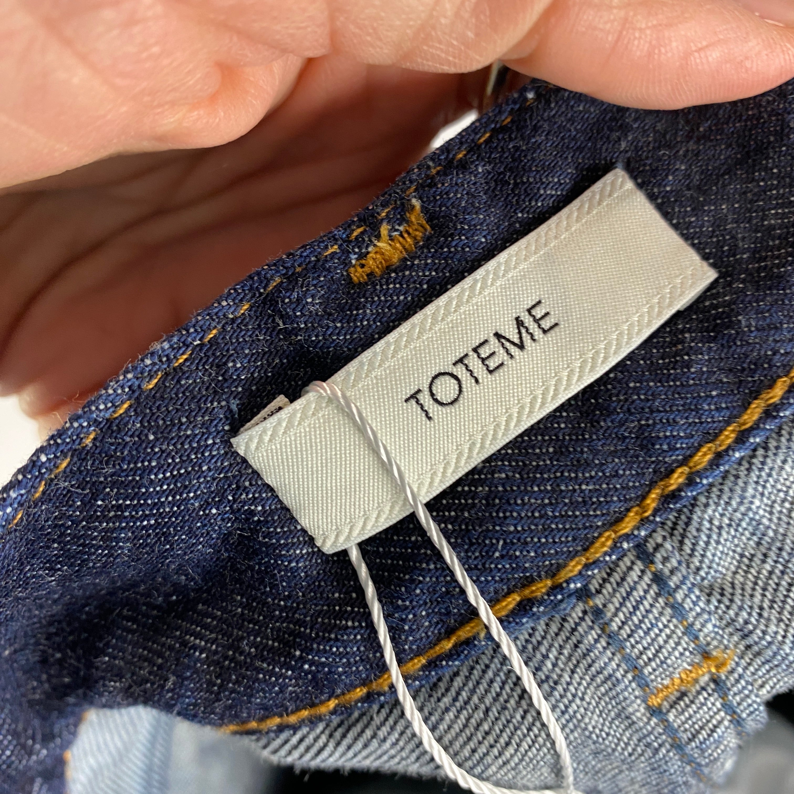 Toteme £330 Dark Wash Denim Low Straight Jeans 27