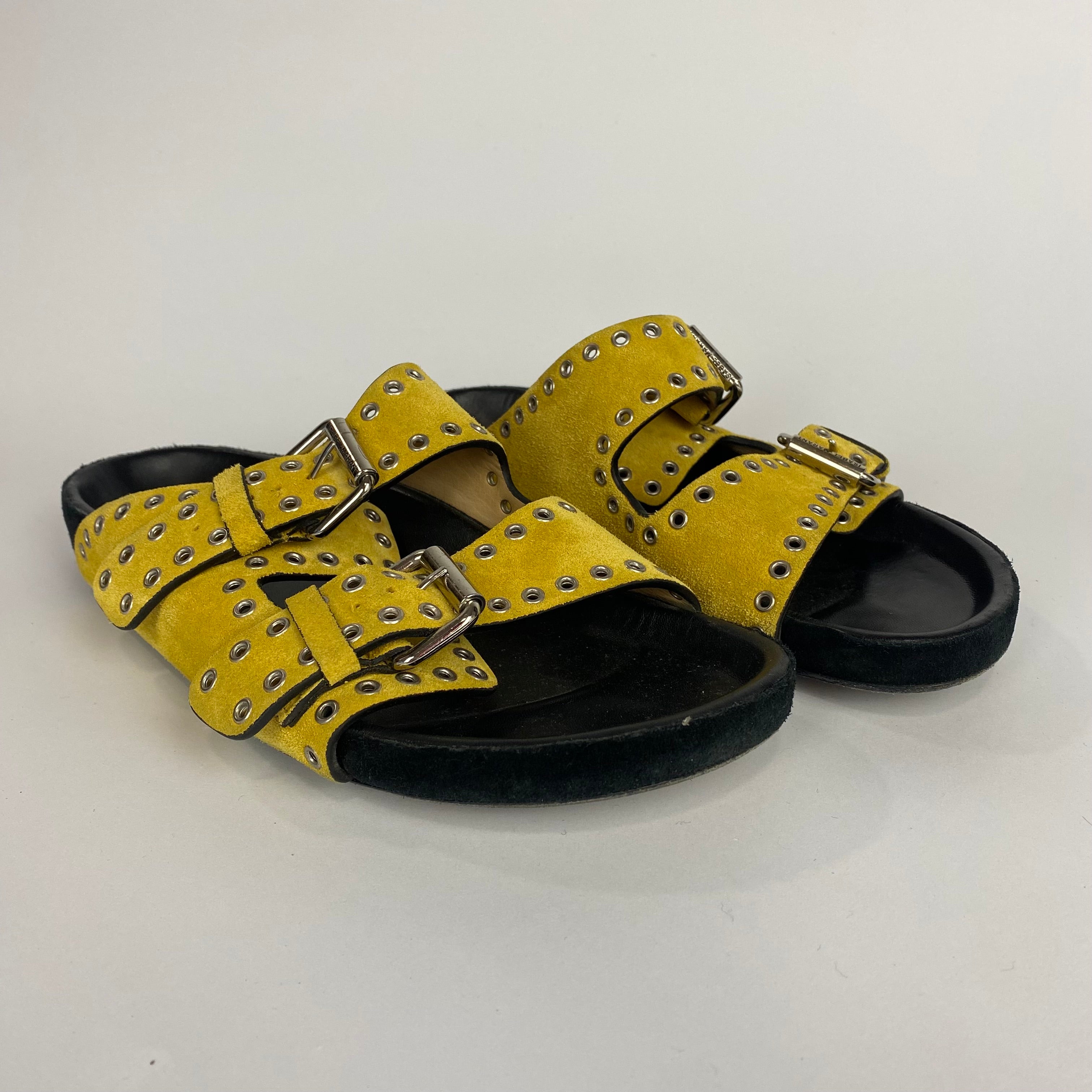 Isabel Marant £420 Llenyo Yellow Suede Sandals 37