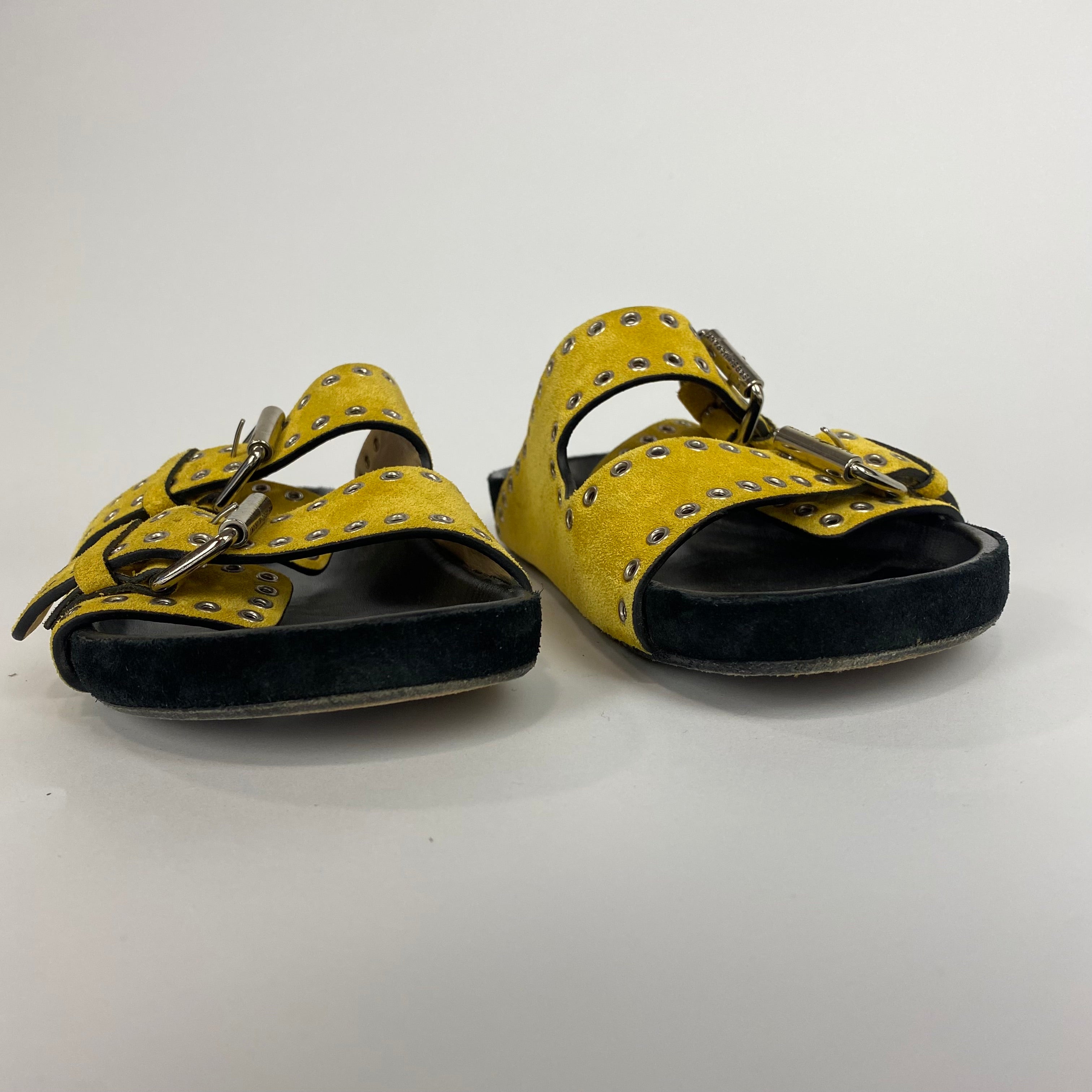 Isabel Marant £420 Llenyo Yellow Suede Sandals 37