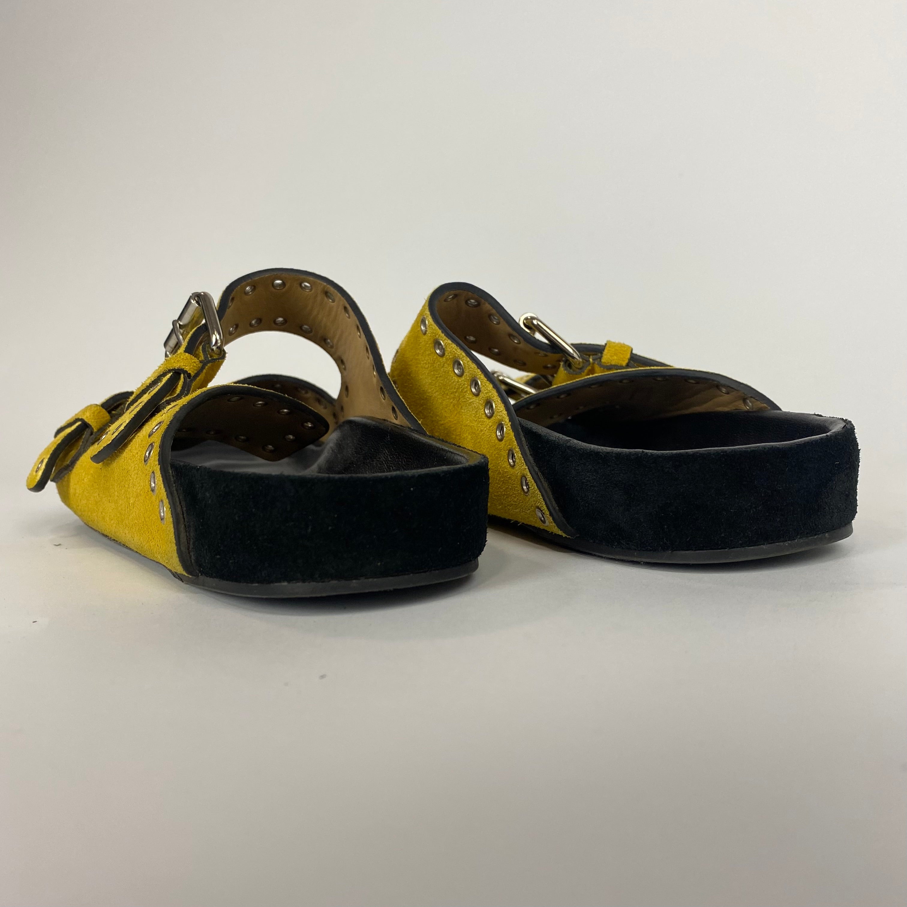 Isabel Marant £420 Llenyo Yellow Suede Sandals 37