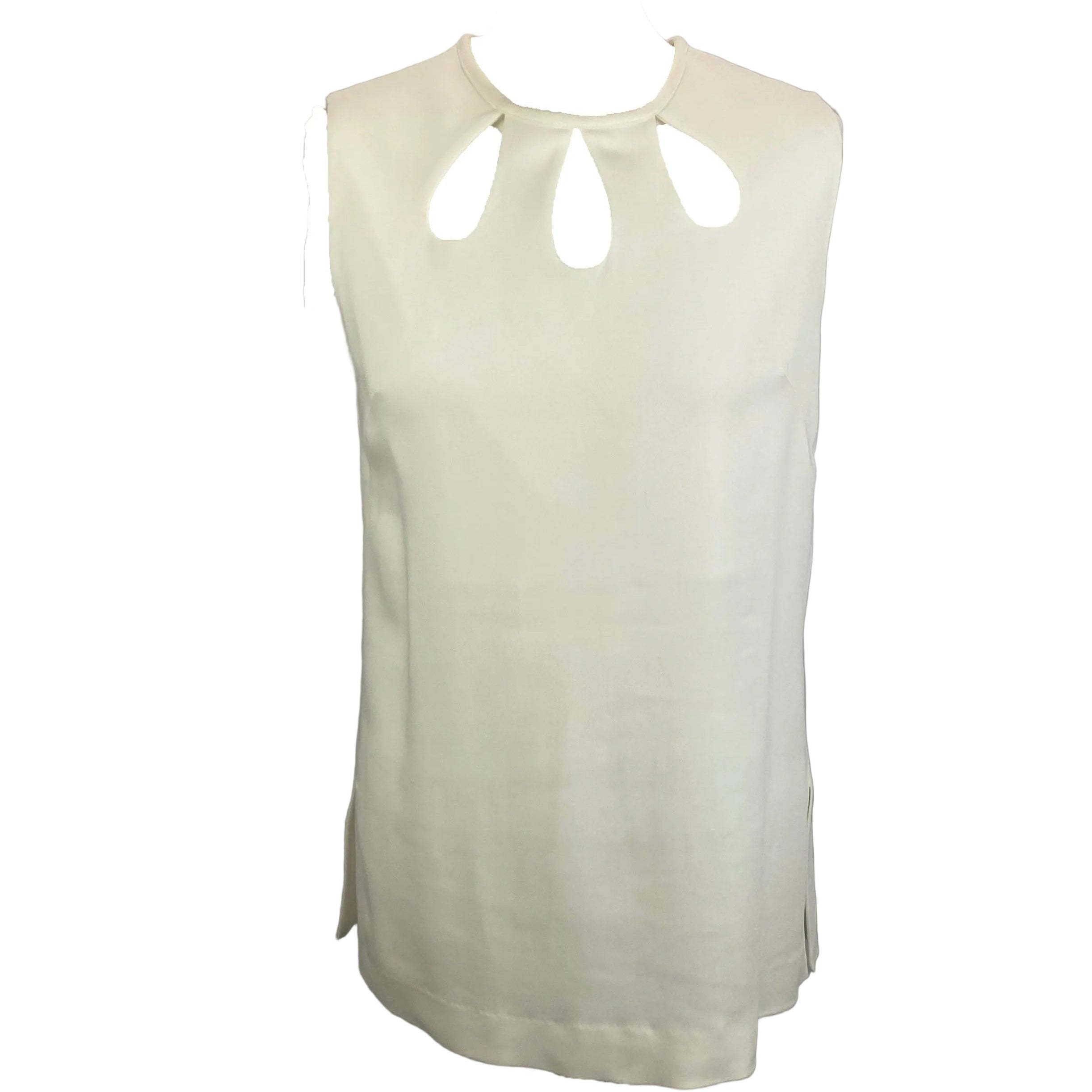 P.A.R.O.S.H. £300 Cream Crepe Cutaway Shell Top S