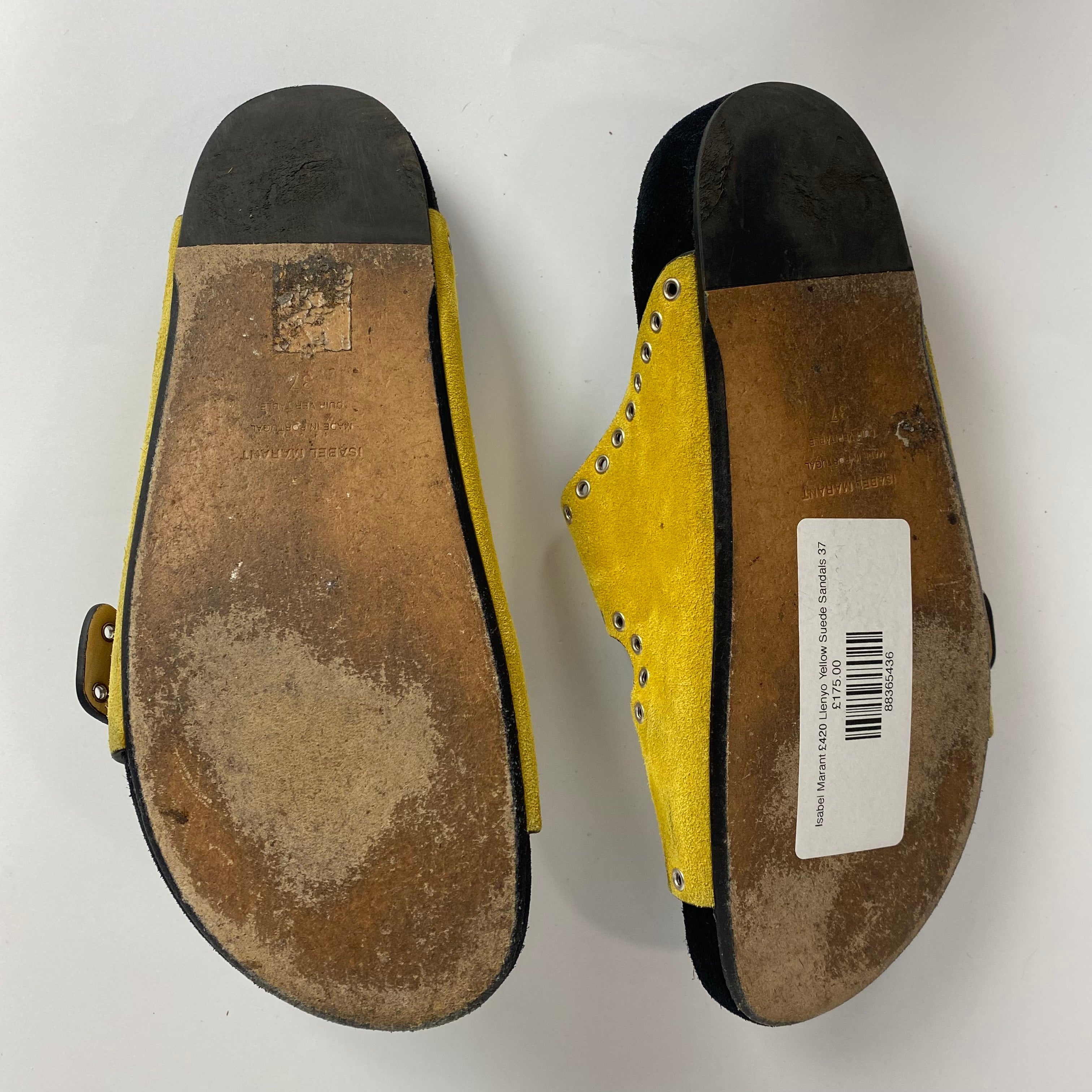 Isabel Marant £420 Llenyo Yellow Suede Sandals 37