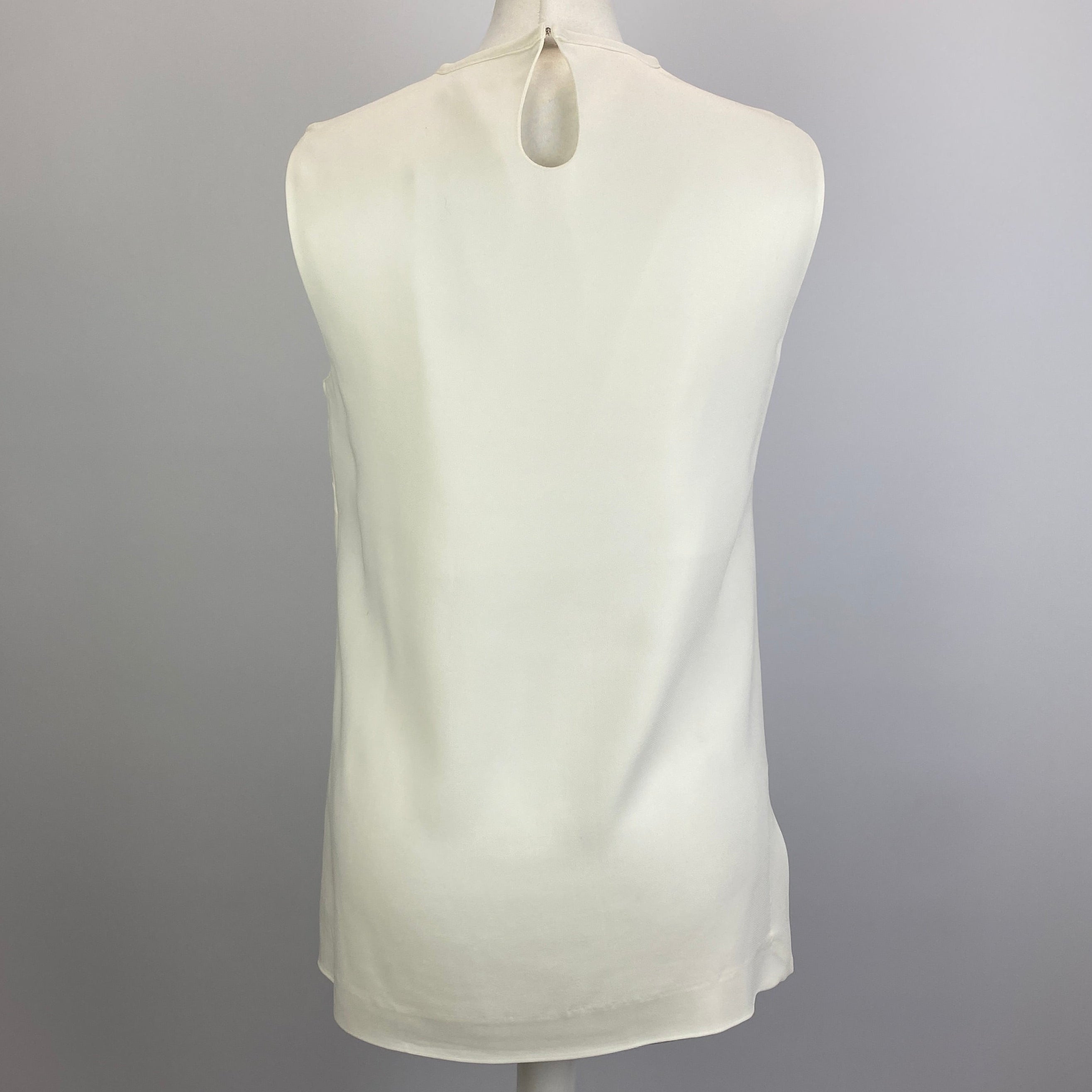 P.A.R.O.S.H. £300 Cream Crepe Cutaway Shell Top S