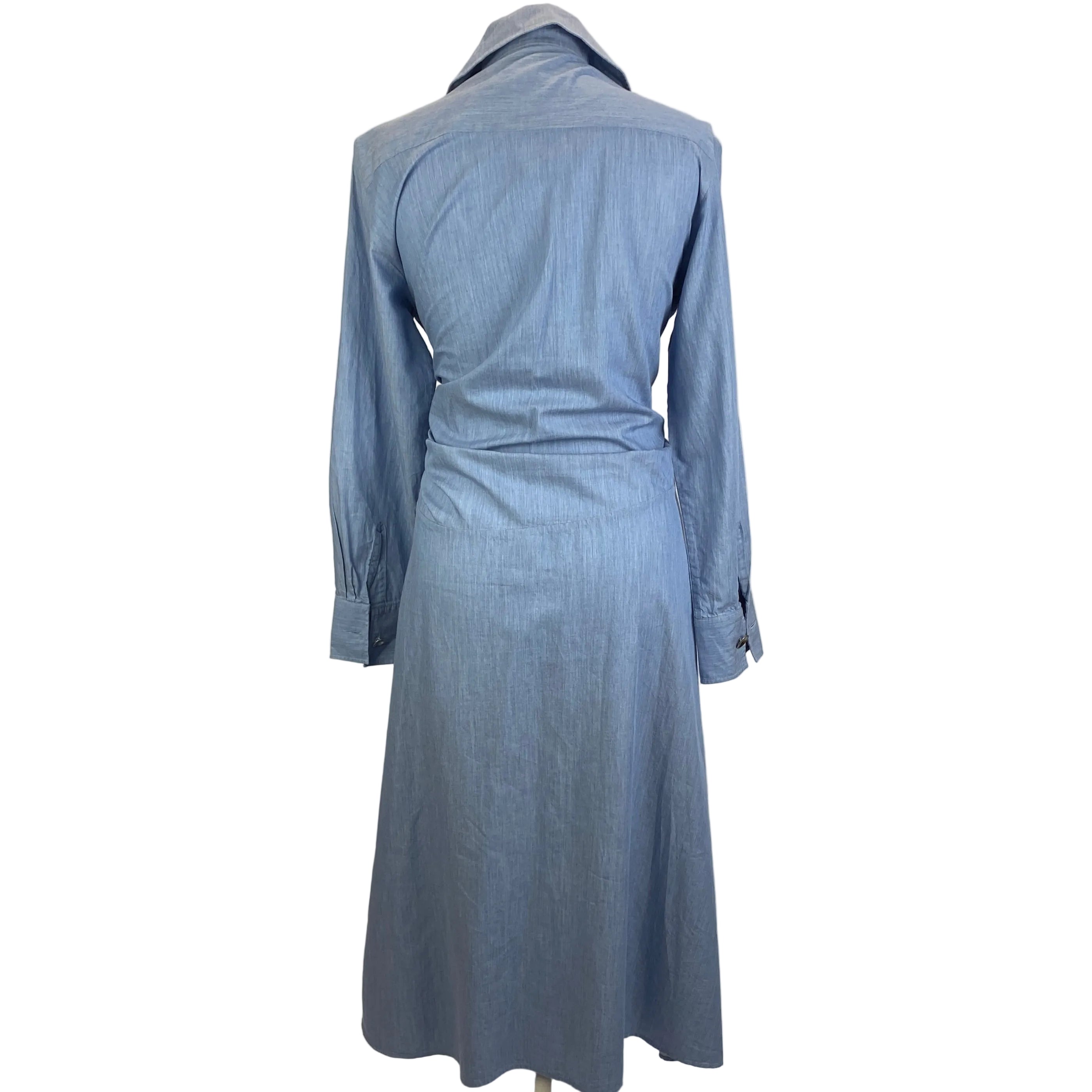 Palmer Harding New Pale Blue Chambray Cotton Shirtdress M
