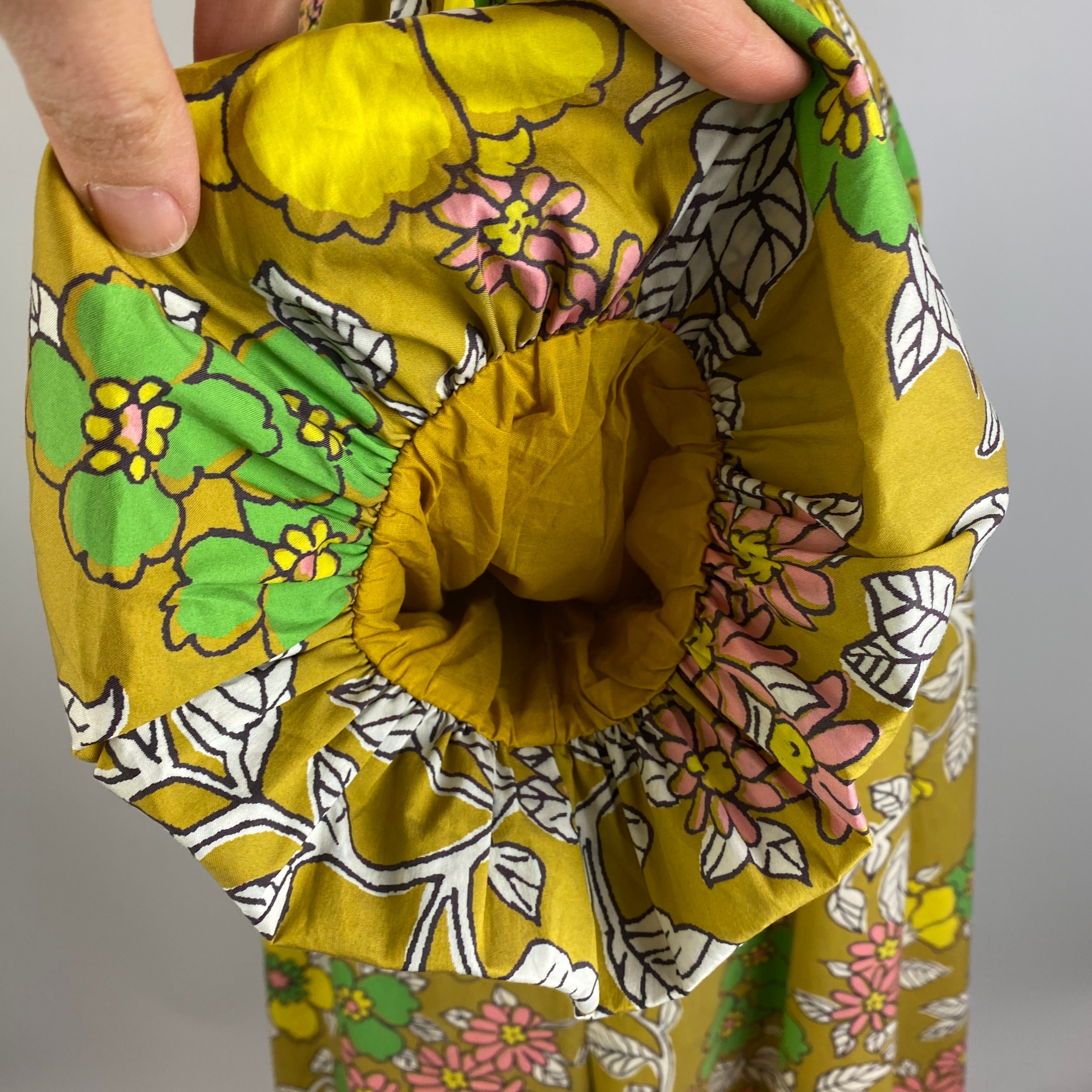 Tory Burch Mustard Floral Belted Midi Dress M