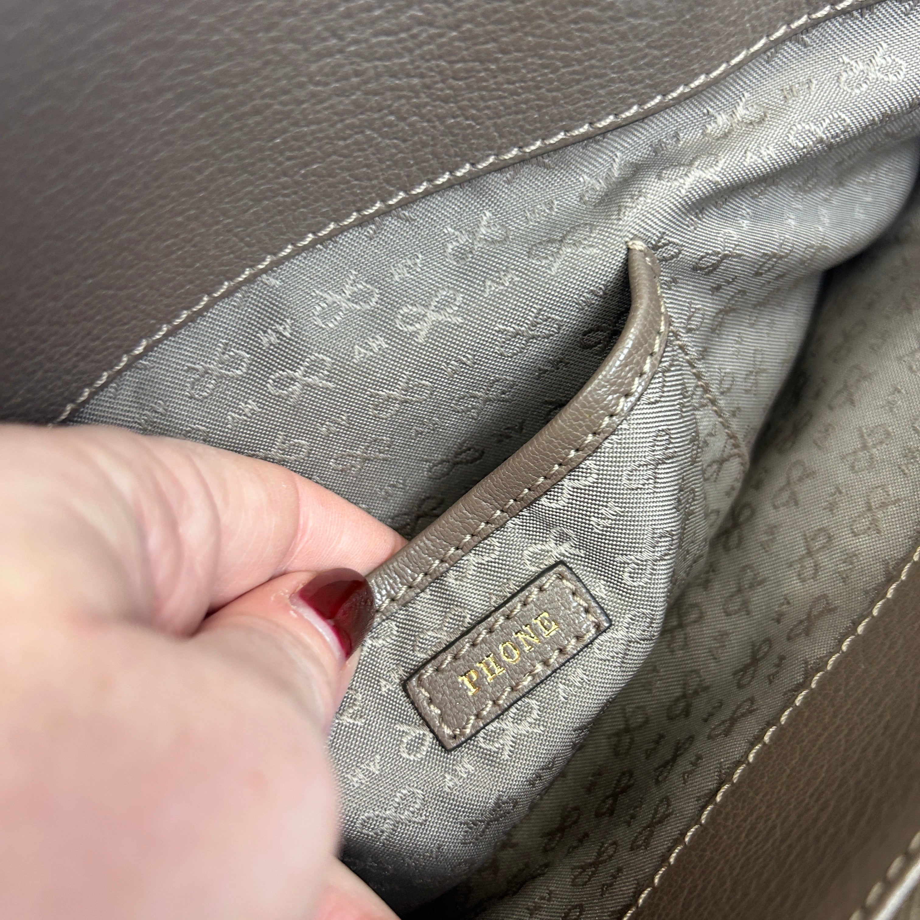 Anya Hindmarch Taupe & Cocoa Calf Albion Tote Bag