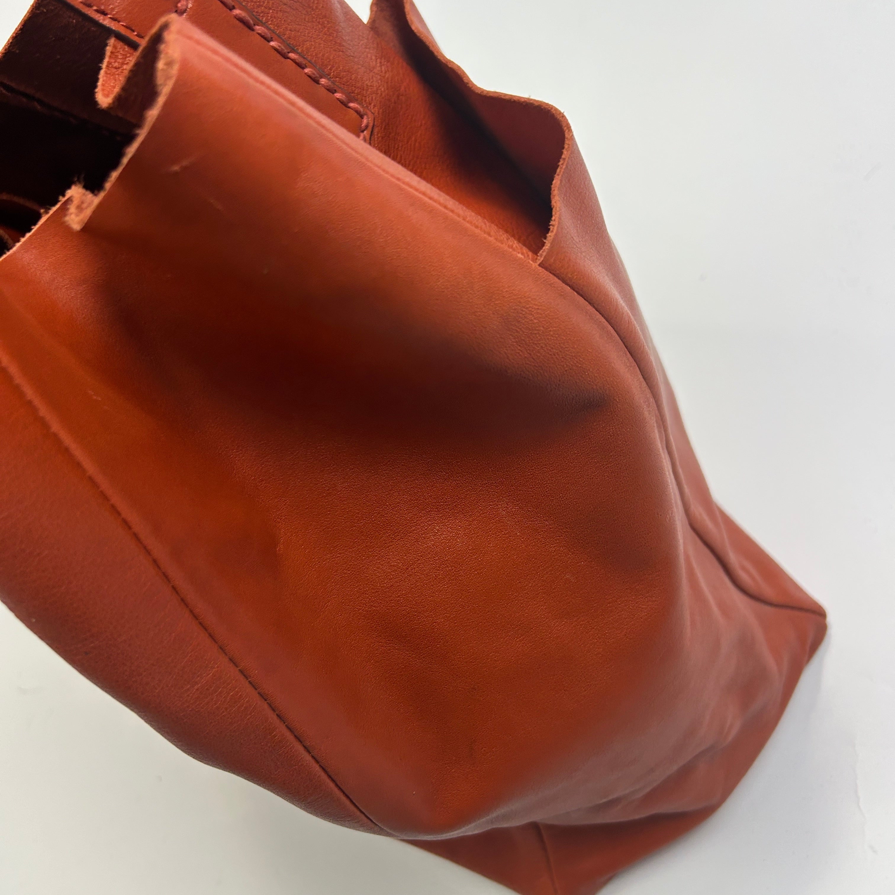 Anya Hindmarch Orange Topstitched Nevis Large Tote Bag