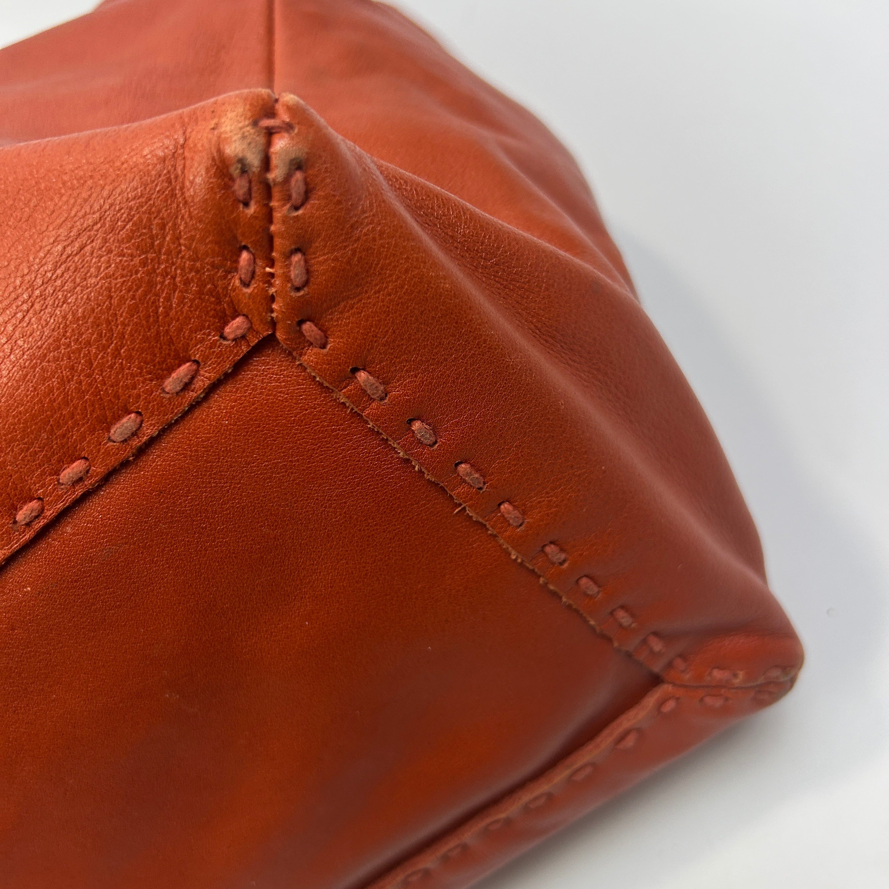 Anya Hindmarch Orange Topstitched Nevis Large Tote Bag