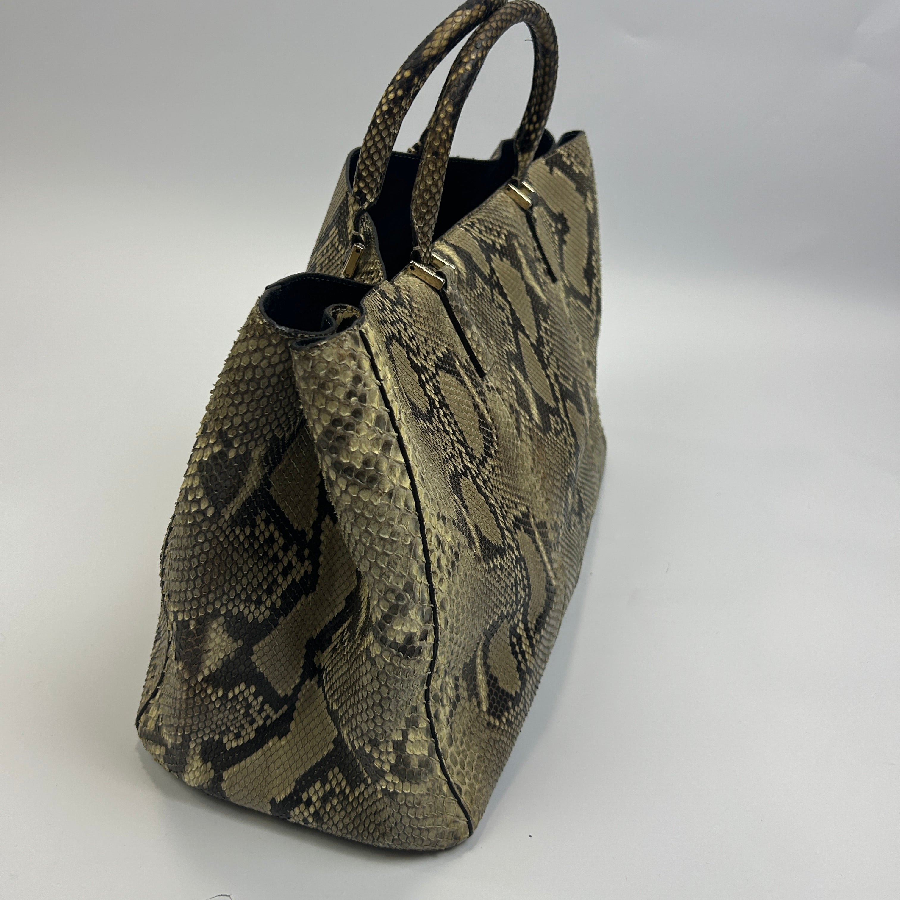 Anya Hindmarch Cream Maxi Python Tote Bag