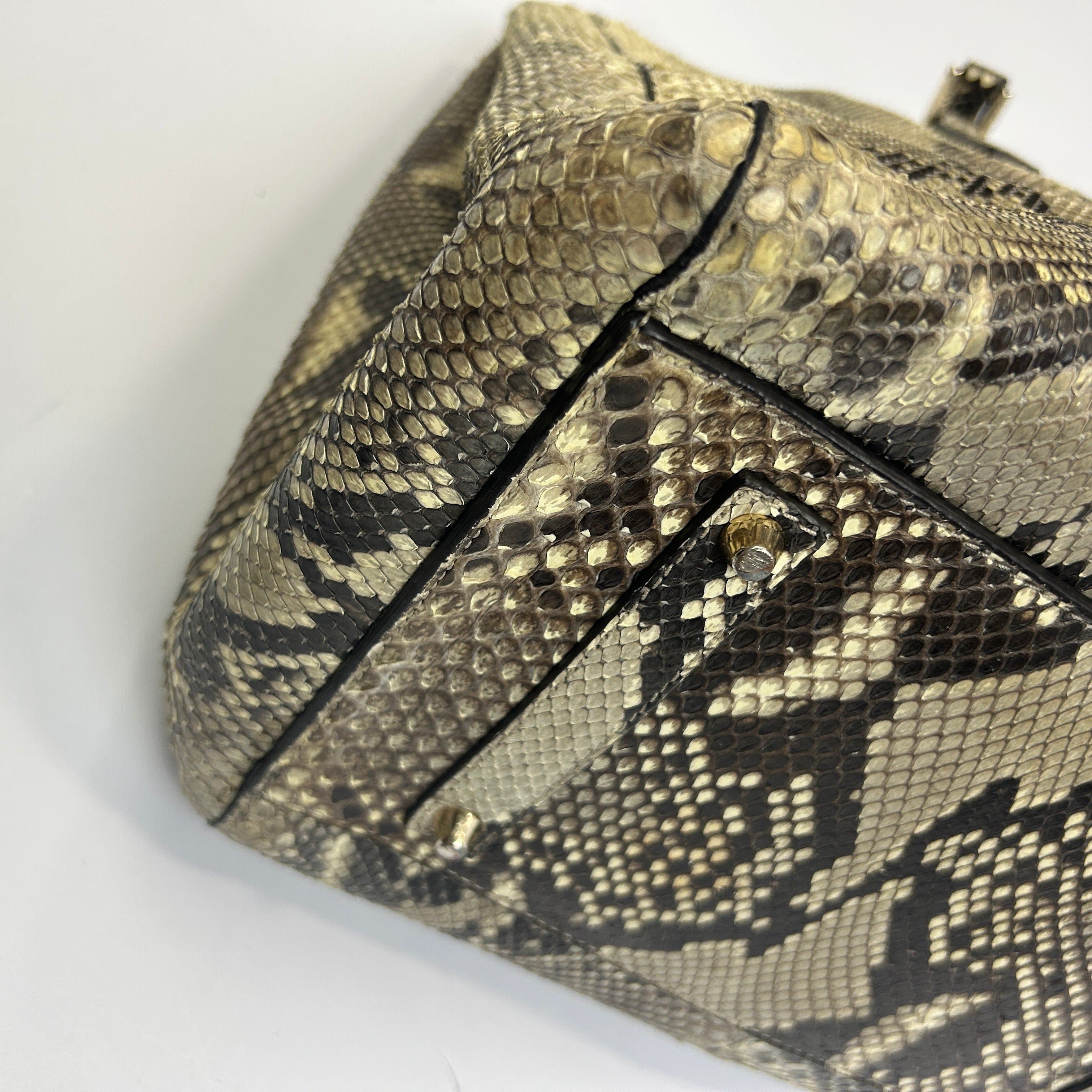 Anya Hindmarch Cream Maxi Python Tote Bag