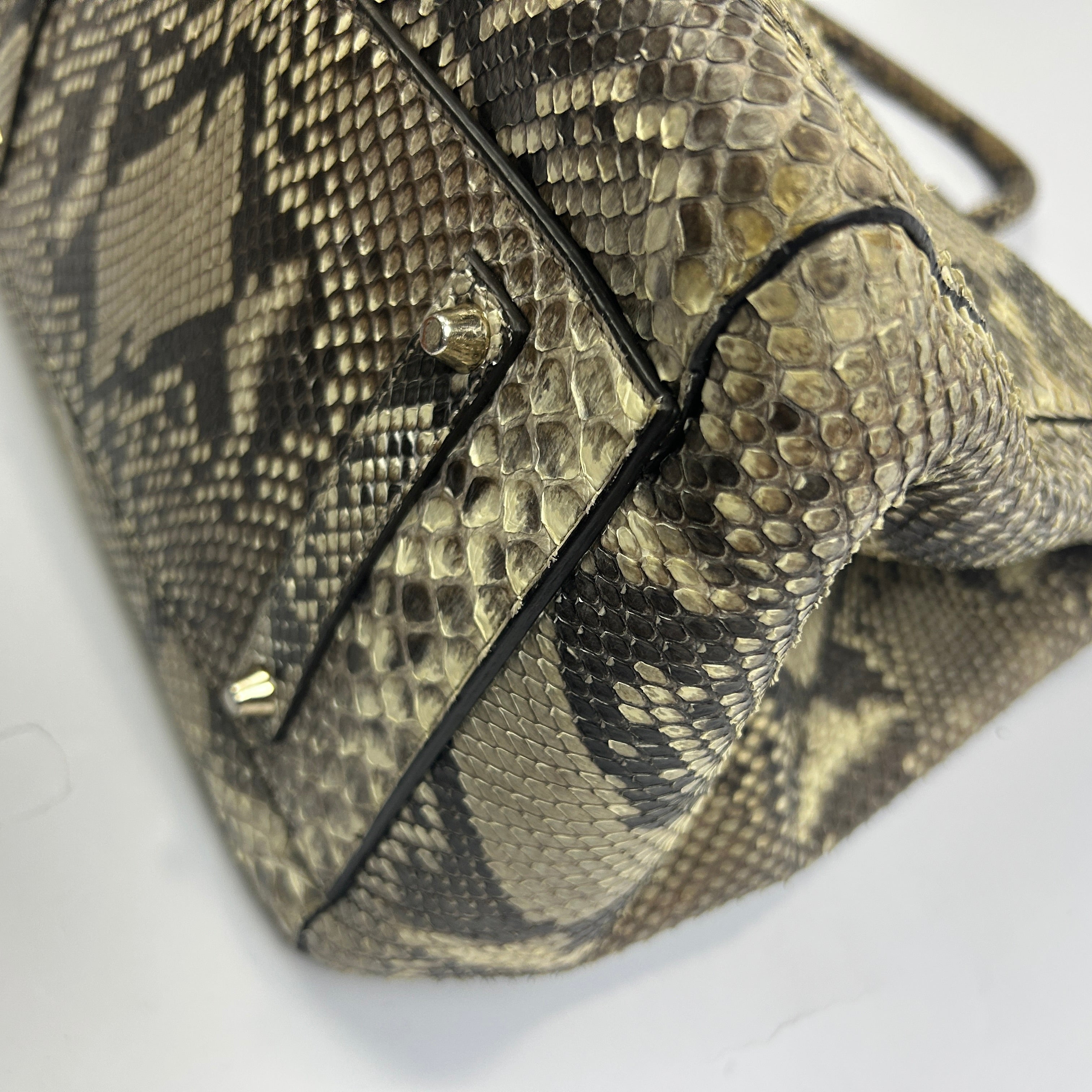 Anya Hindmarch Cream Maxi Python Tote Bag