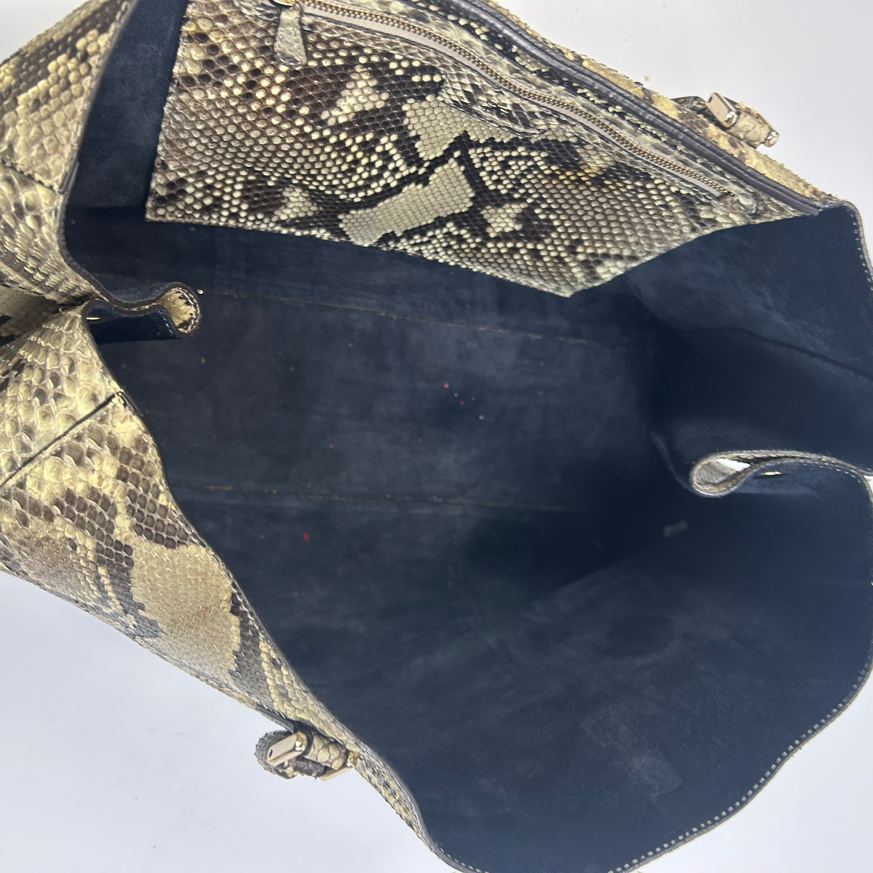 Anya Hindmarch Cream Maxi Python Tote Bag