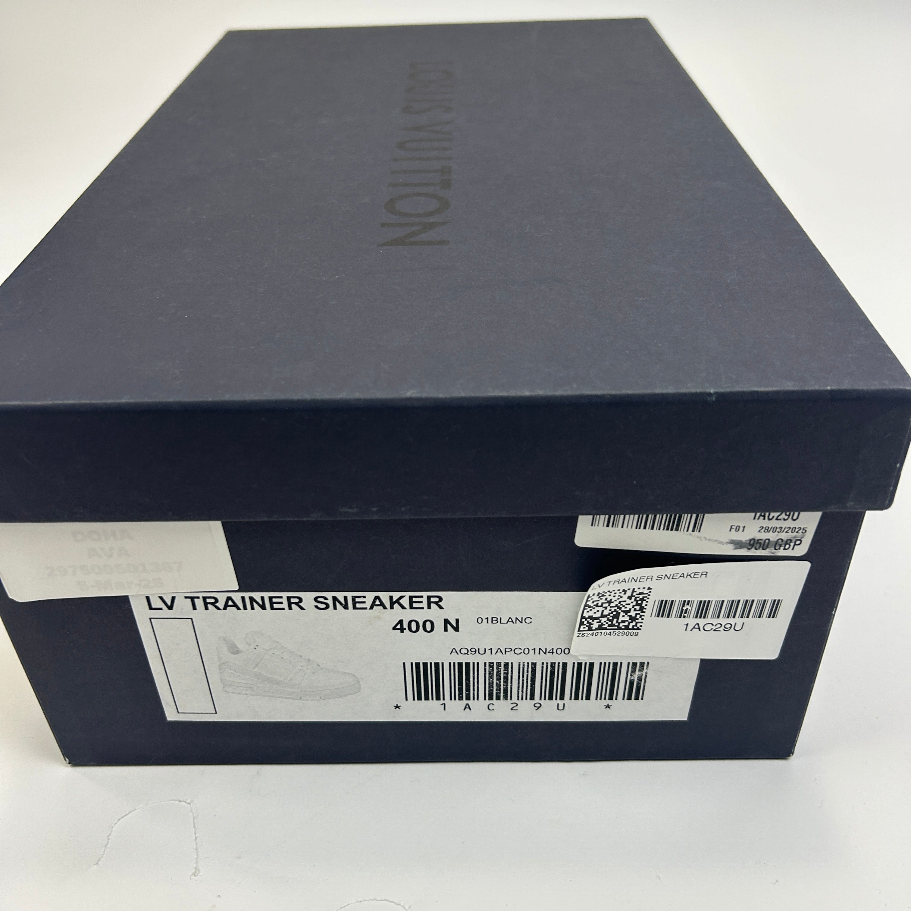 Louis Vuitton New £965 White Leather Trainers 40