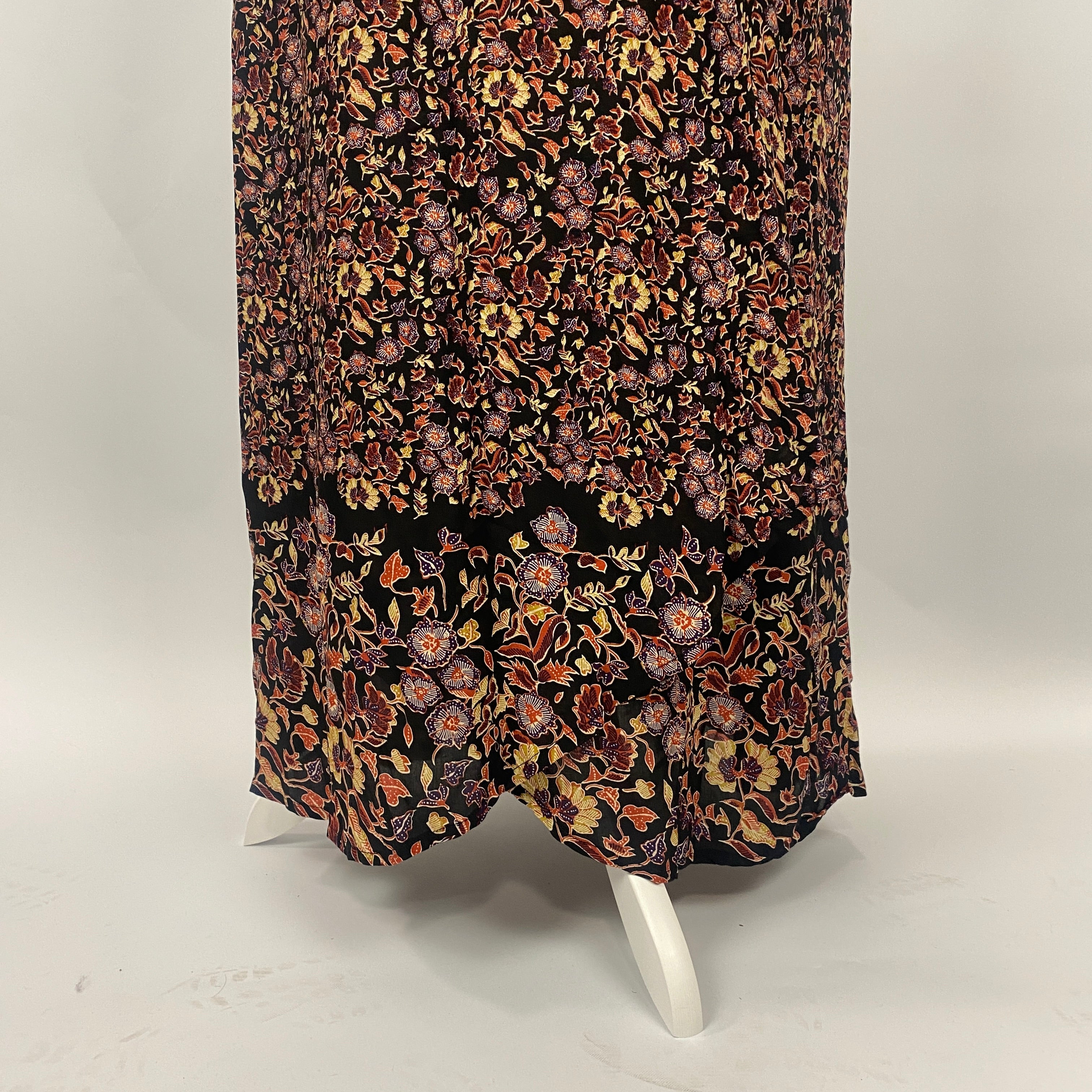 Natalie Martin Black Floral Wrap Maxi Dress M