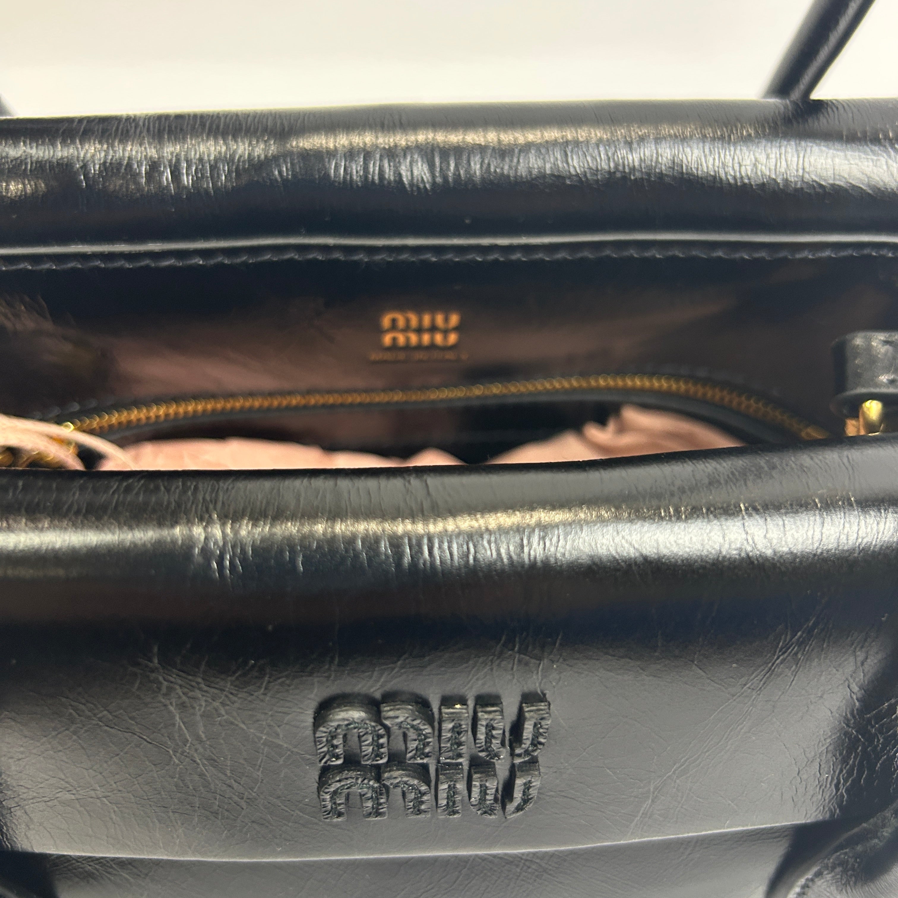 Miu Miu New £2750 Black Solitaire Leather Tote Bag