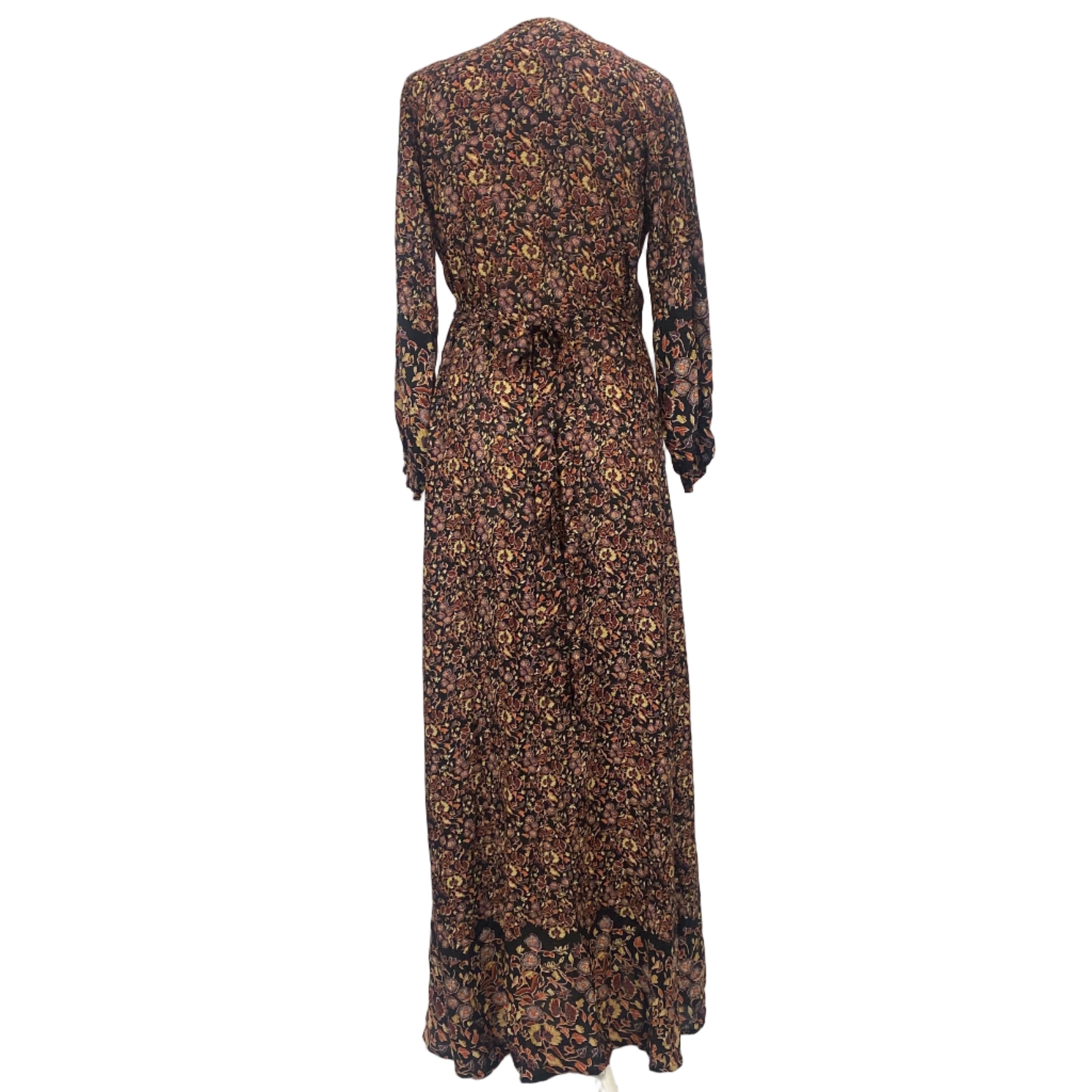 Natalie Martin Black Floral Wrap Maxi Dress M