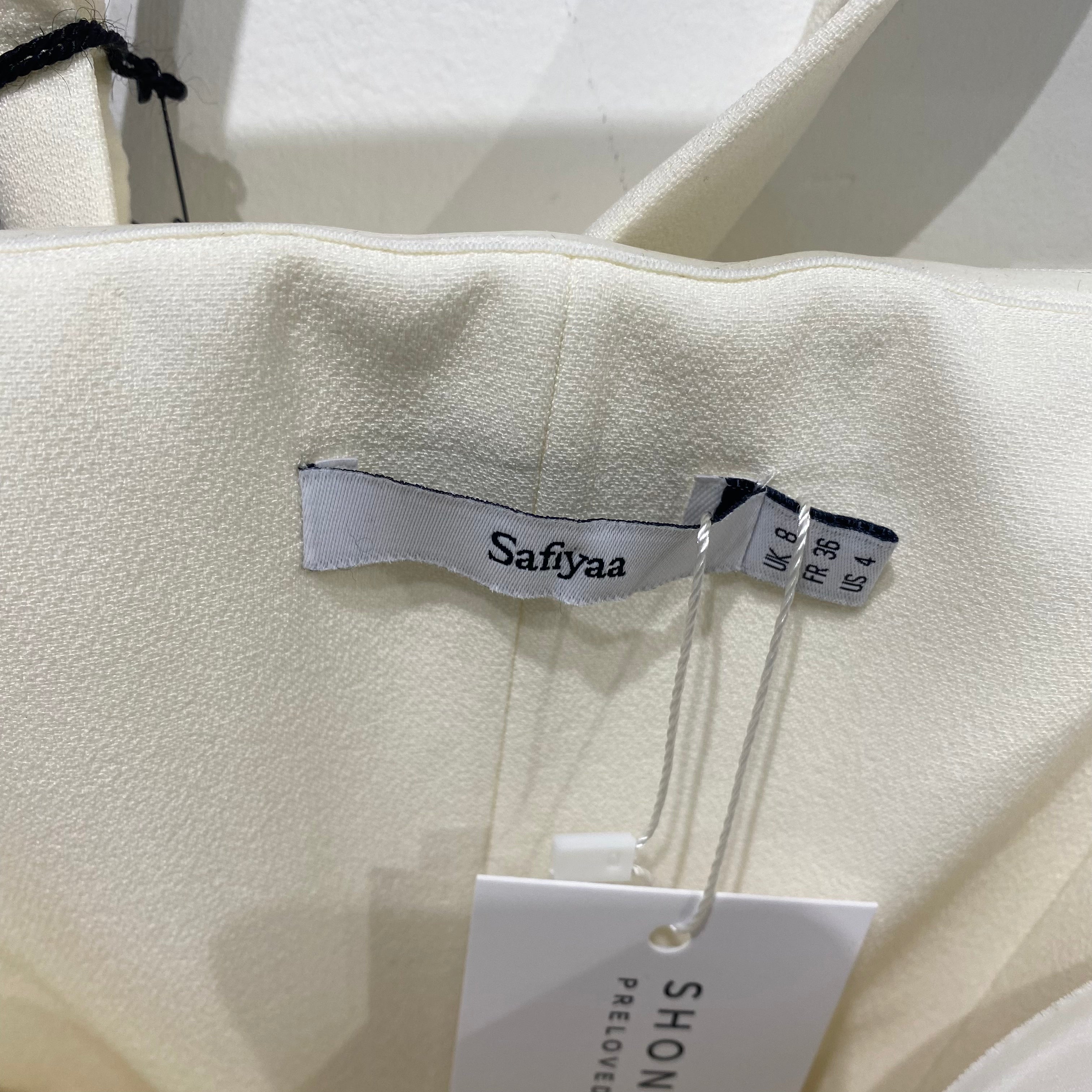 Safiyaa New £1440 Ivory Remi Draped Jumpsuit XS