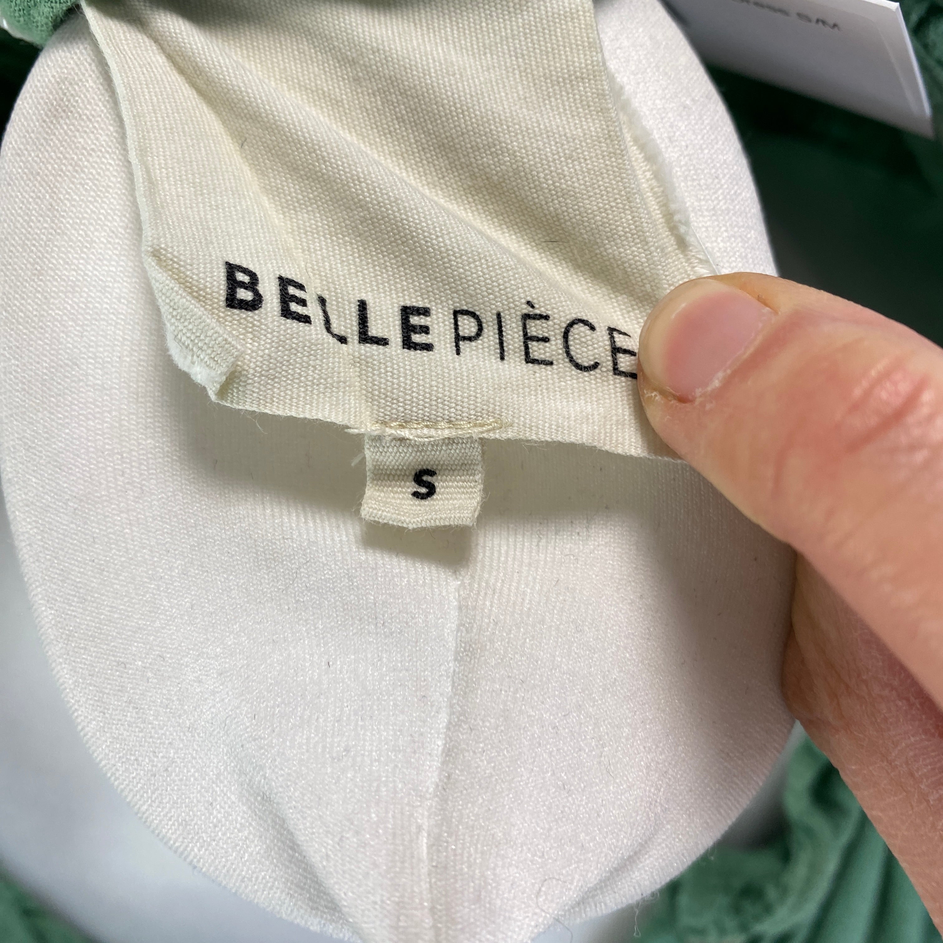 Bellepiece £200 Apple Green Belted Cheesecloth Dress S/M