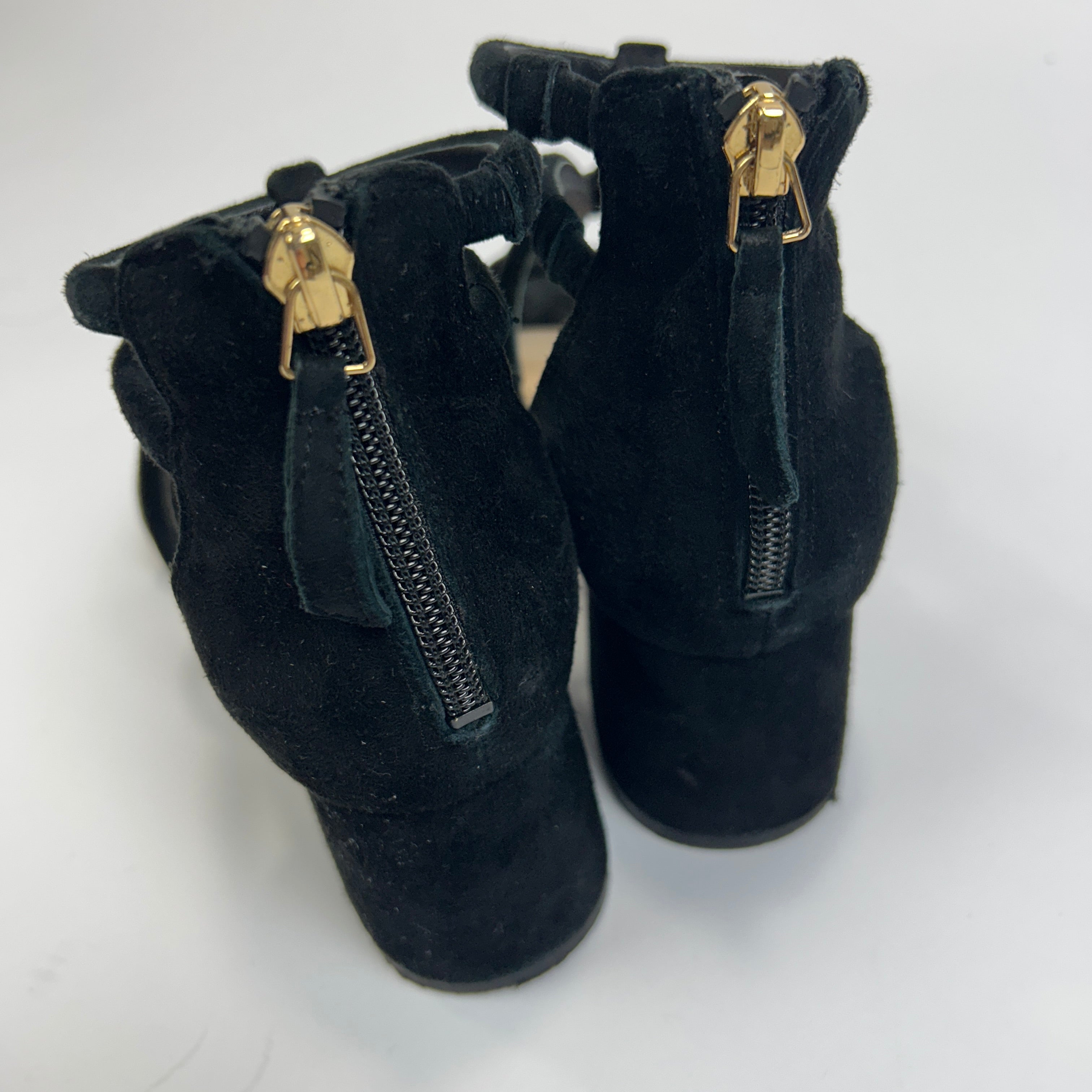 Sandro £260 Black Suede Strappy Low Heel Sandals 38