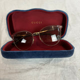 Gucci Brown Gold & Tortoiseshell Vintage Style Sunglasses
