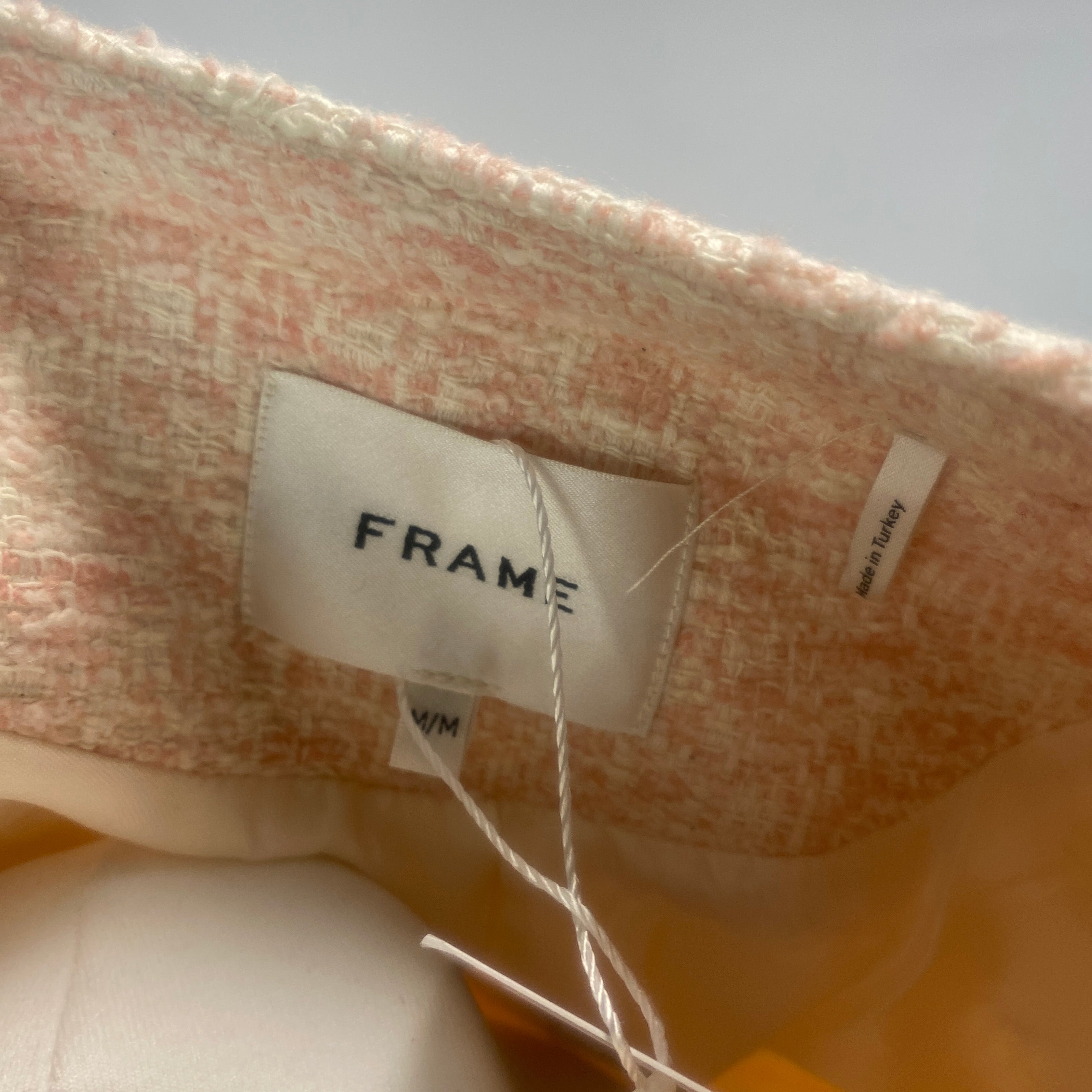 Frame New £566 Pink & Cream Weave Azalea Crop Jacket M